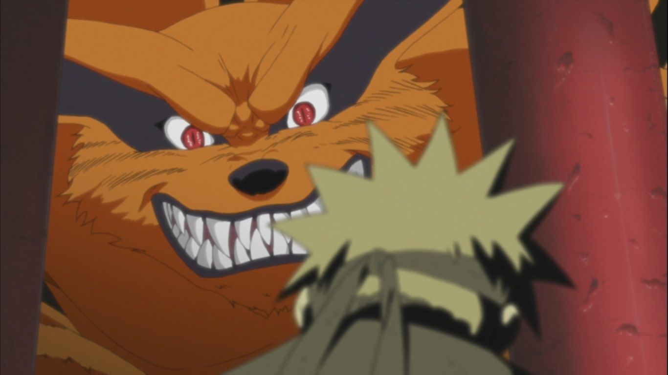 1366x768 Kurama talks to Naruto. Daily Anime Art