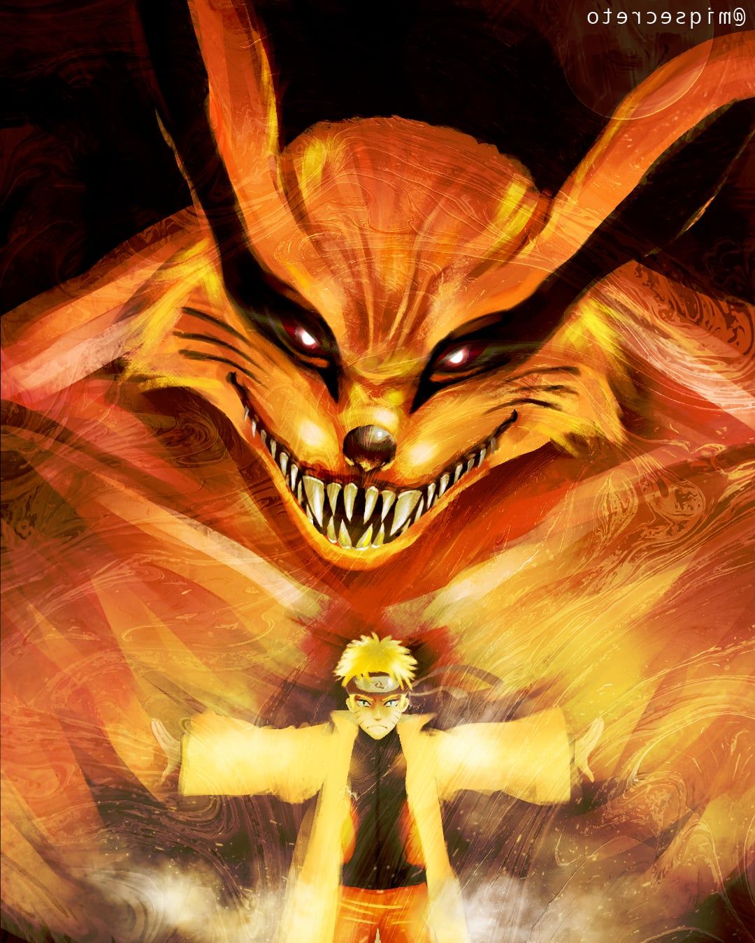 1080x1350 I recently drew Kurama and Naruto! Hope you guys like it!