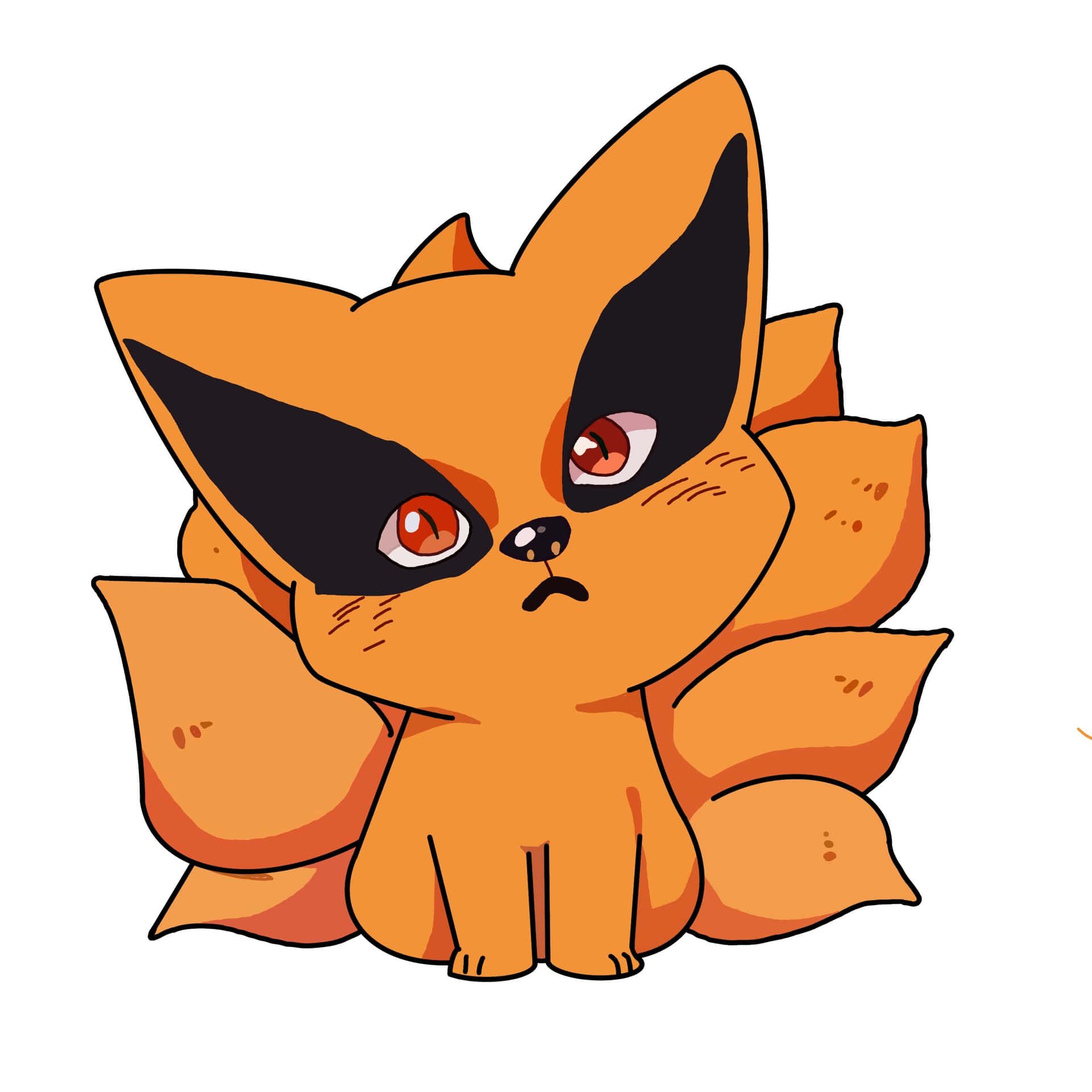 1920x1920 Download Adorable Baby Kurama in a Vibrant Forest Wallpaper