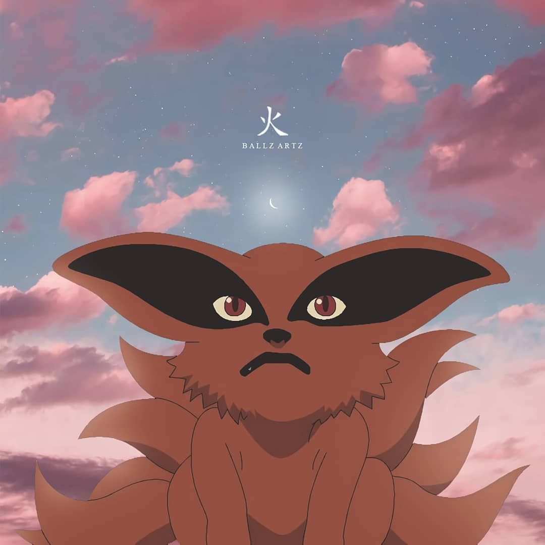 1080x1080 Naruto And Baby Kurama Wallpaper