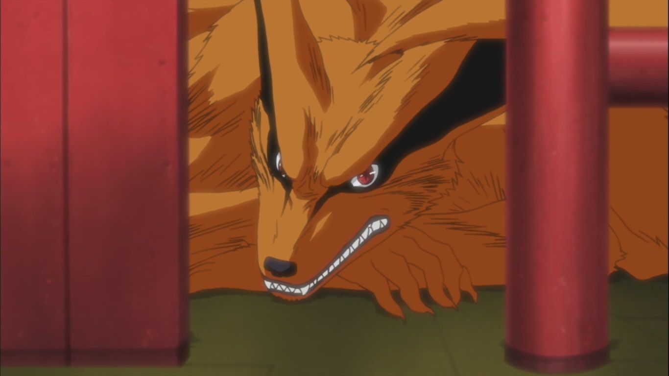 1366x768 Kurama listens to Naruto. Daily Anime Art