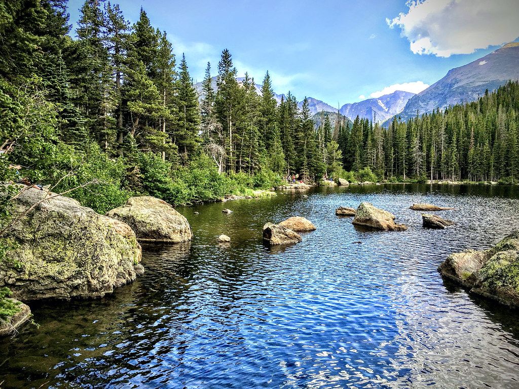 1024x768 Summer hiking at Bear Lake, Colorado Rocky Mountain Nation