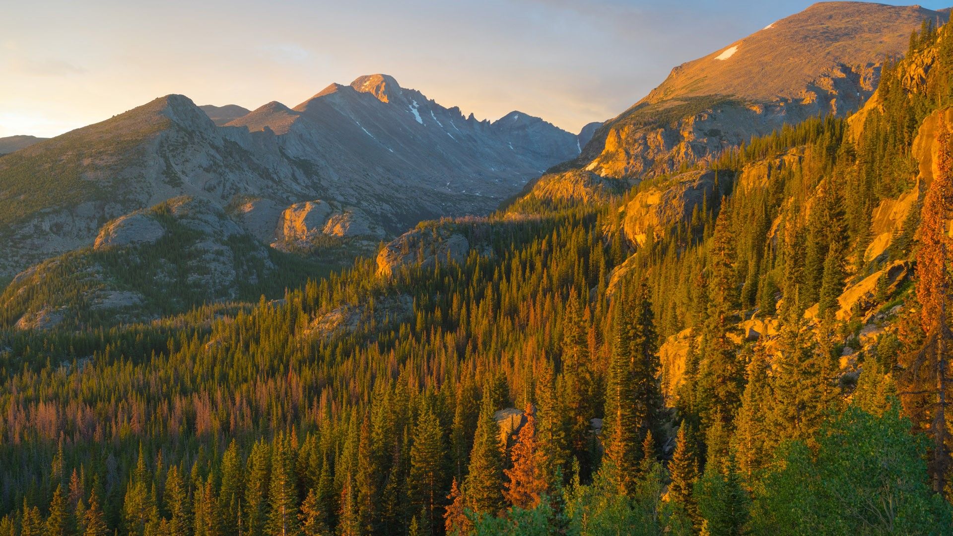 1920x1080 Longs Peak, Rocky Mountain National Park in summer, Estes Park, Colorado, USA. Windows Spotlight Image
