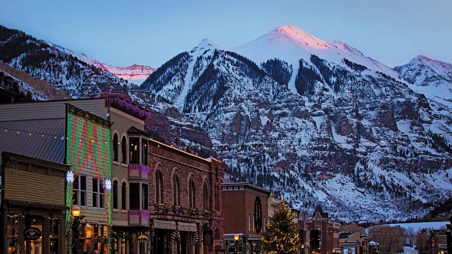 1920x1080 Download Dreamy Summer View of Colorado Avenue in Telluride Wallpaper