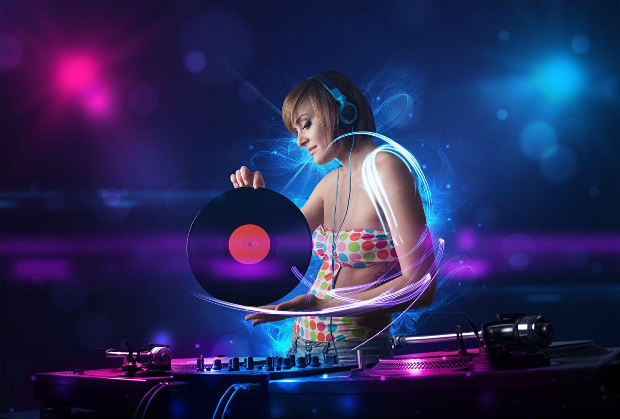 1280x864 Desktop Wallpaper Headphones disc jockey Gramophone record Music