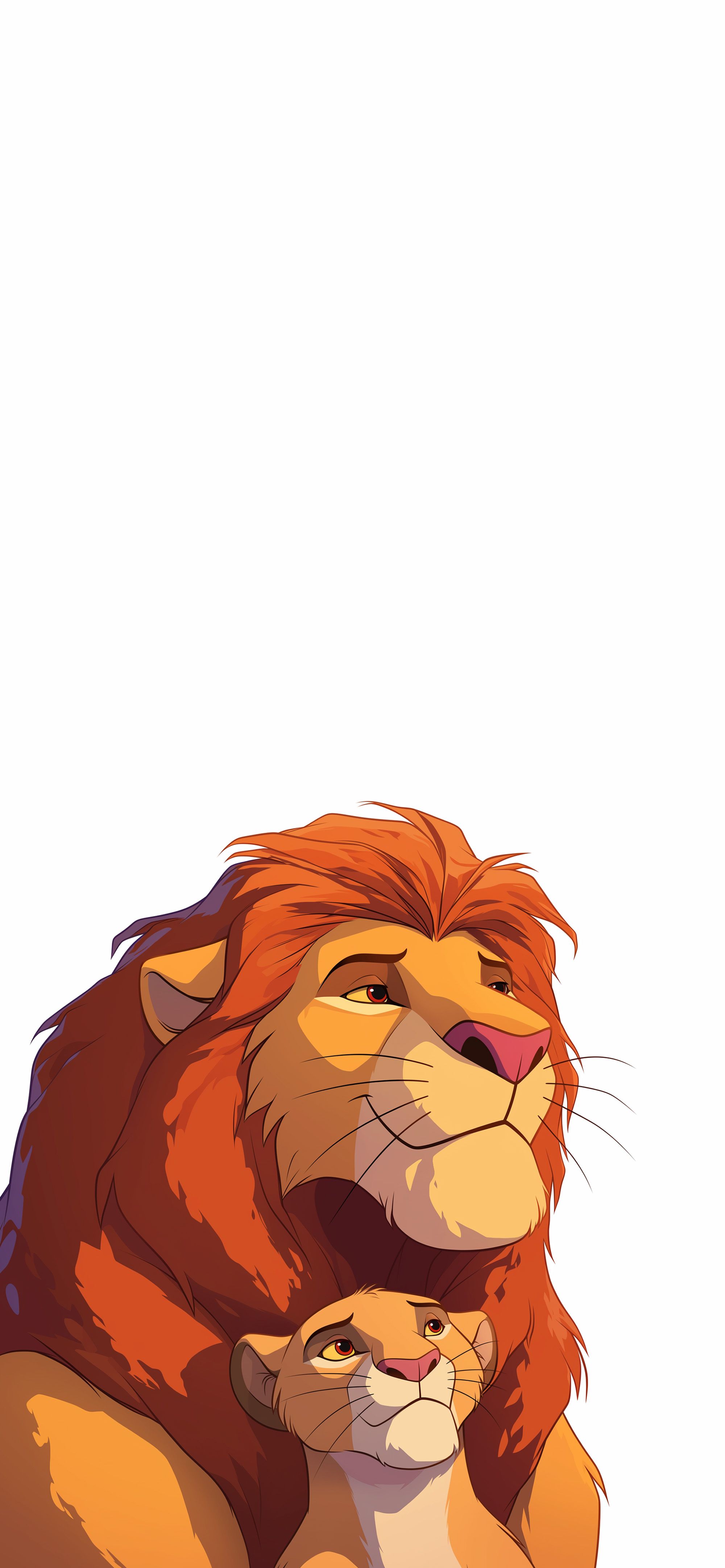 2000x4329 Lion King Mufasa and Simba Bonding Wallpaper