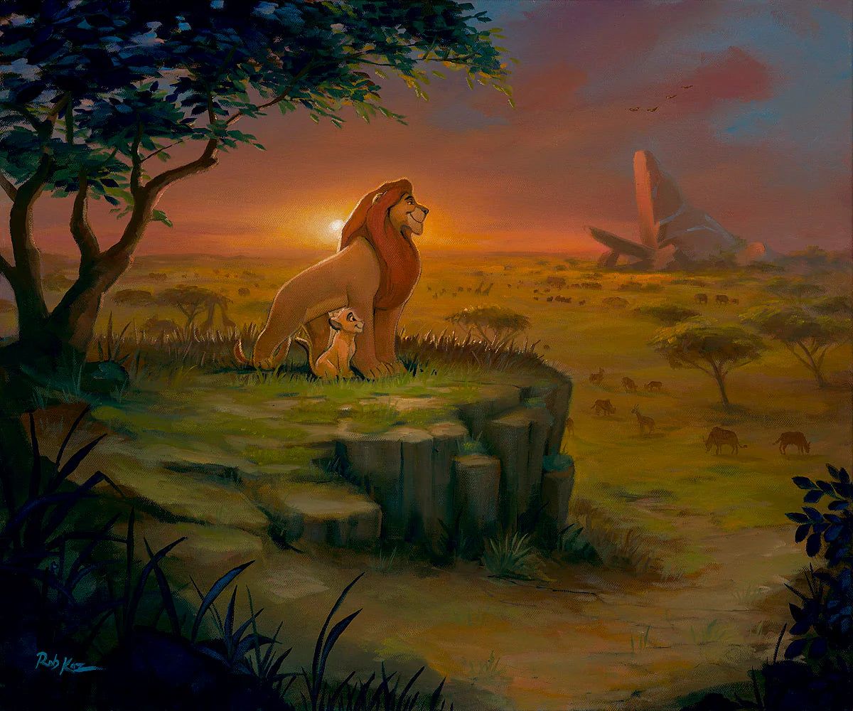 1200x1000 Lion King Simba and Mufasa Walt Disney Fine Art Rob Kaz Signed Limited