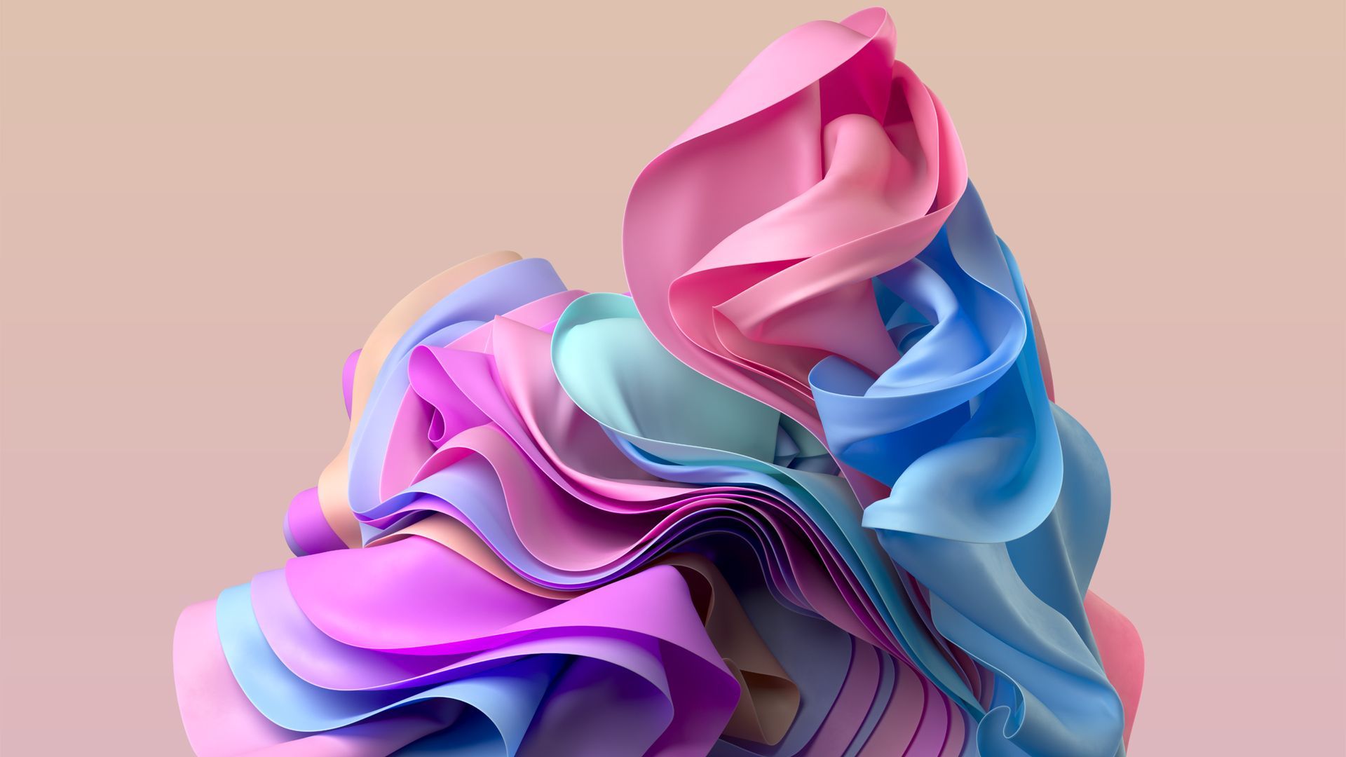 1920x1080 Windows 11 Pastel Ribbon Swirl 4K Wallpaperx2160