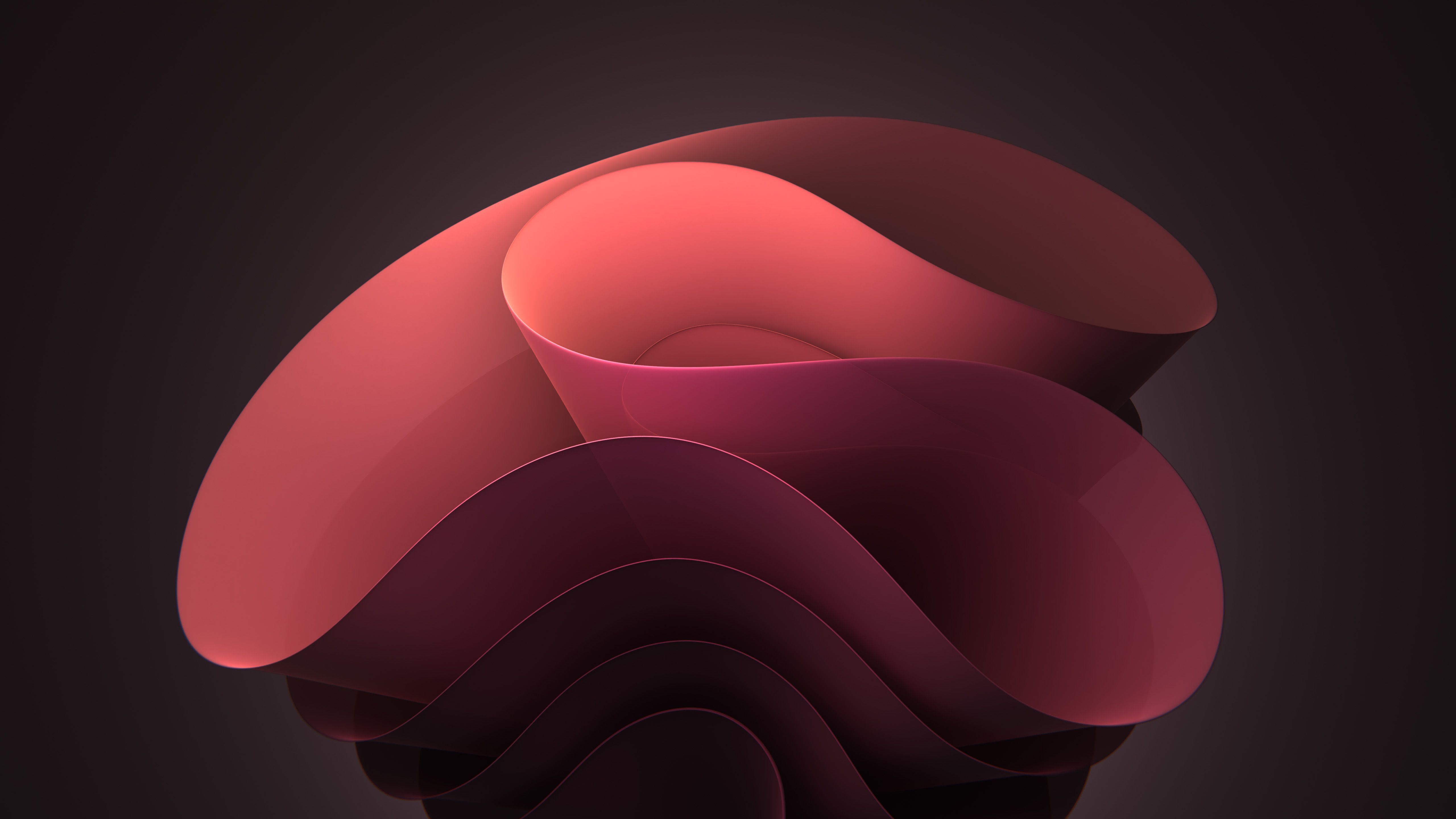 5120x2880 Windows 11 Abstract Pink Swirl 4K Wallpaperx2880