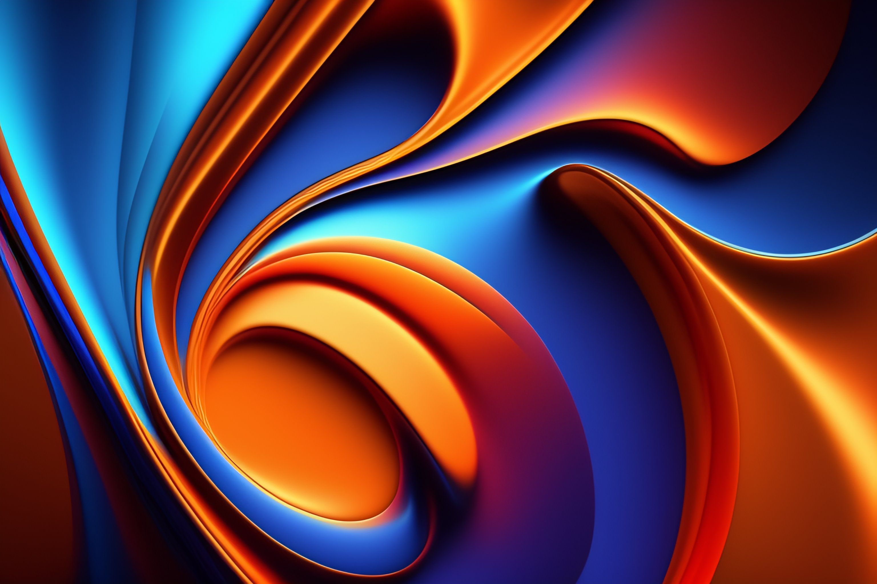 3072x2048 Lexica 11 paper wallpaper with multiple layers and show shadows, abstract, simple, fluid, minimal, bright blues