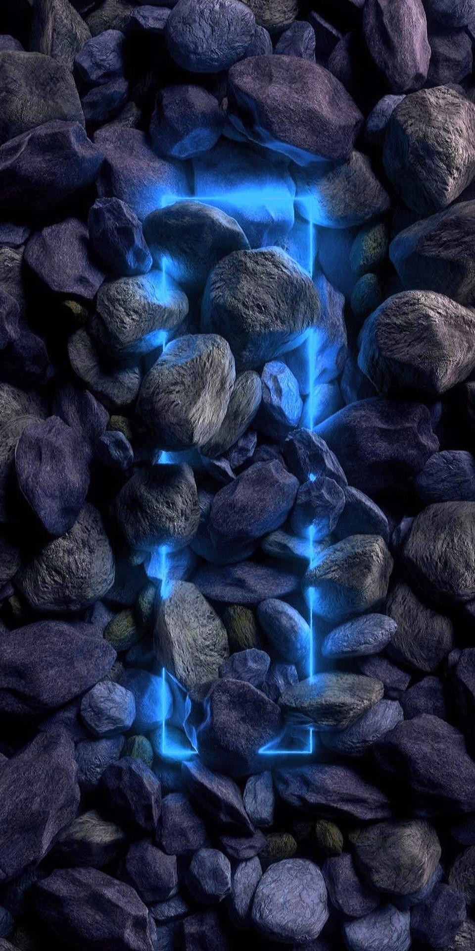960x1920 Aesthetic Crystals Red And Blue Mobile Wallpaper