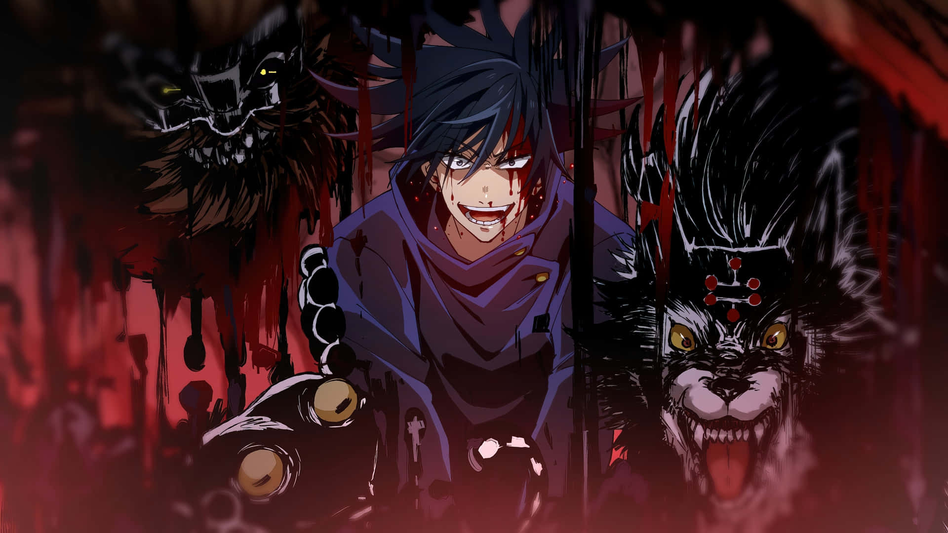 1920x1080 Download Megumi Fushiguro With Divine Dogs Jujutsu Kaisen Wallpaper