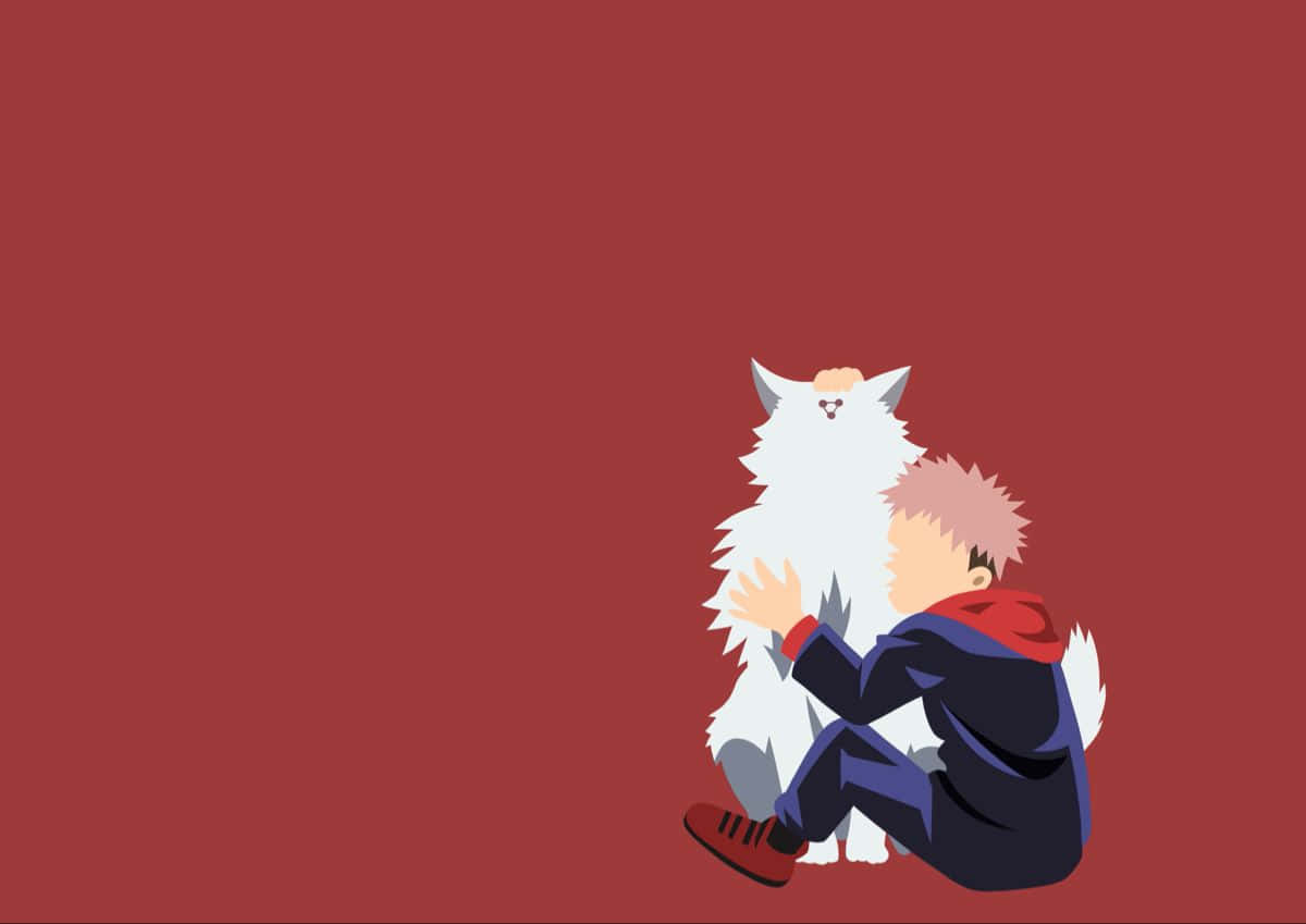 1200x849 Download Minimal Anime Itadori Yuuji And Divine Dog Wallpaper