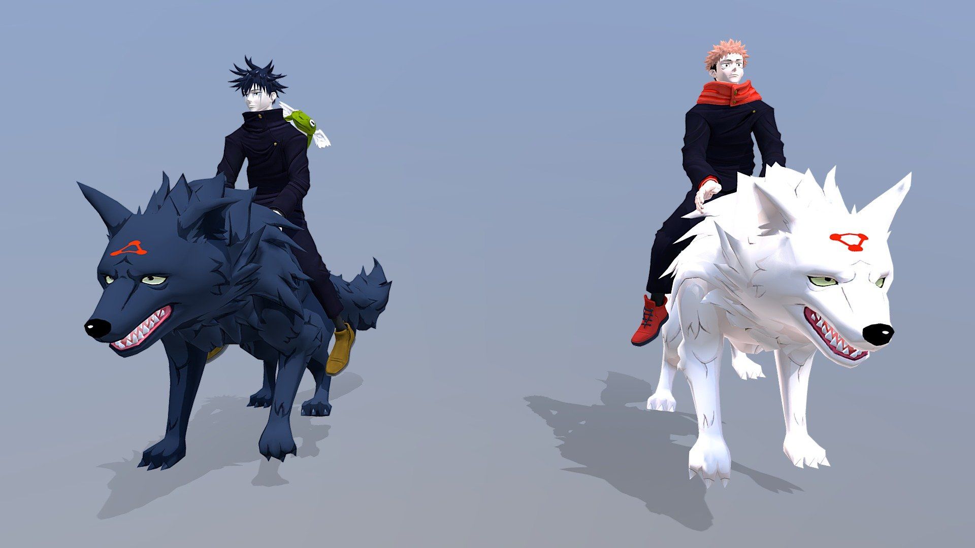 1920x1080 JUJUTSU KAISEN Megumi Yuji & Divine Dogs Fbx Pbr model by Alien Haircut (NHI 377) [c3fbf30]