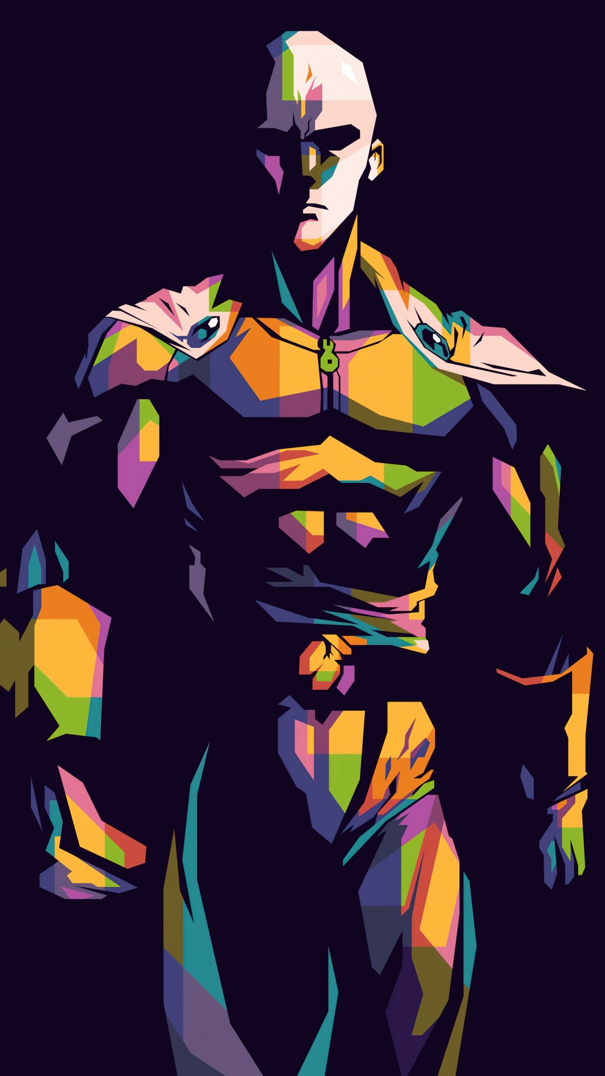 1242x2208 Saitama Wallpaper 4K, 8K, One Punch Man, 5K