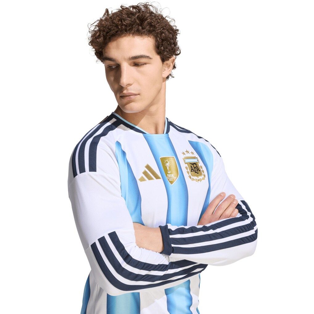 1018x1018 Men's adidas White Argentina National Team FIFA x World Cup 2026 Home Replica Long Sleeve Jersey