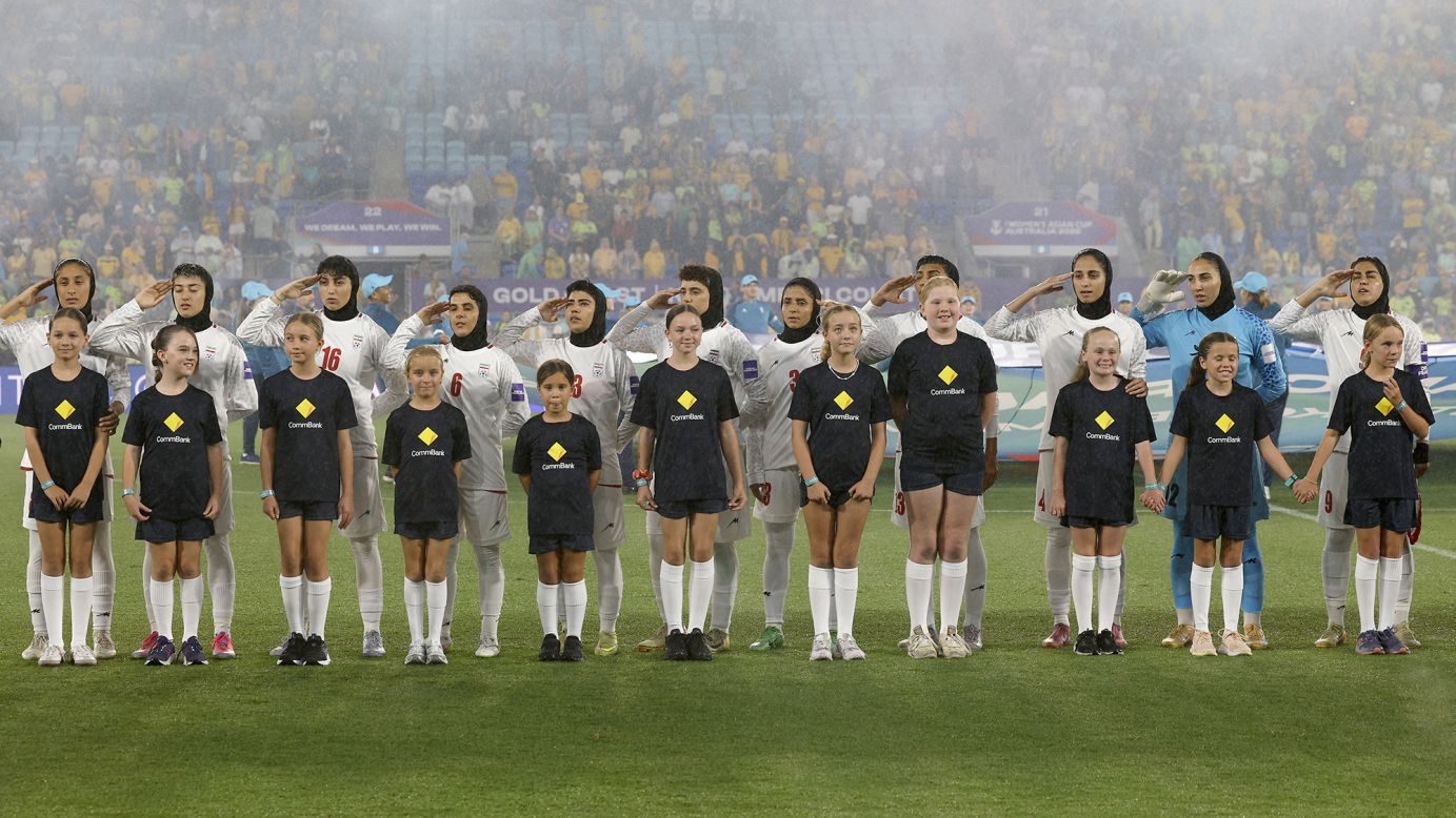 1383x778 Iranian women's soccer team forced to sing national anthem ahead of Asian Cup match, sources tell CNN