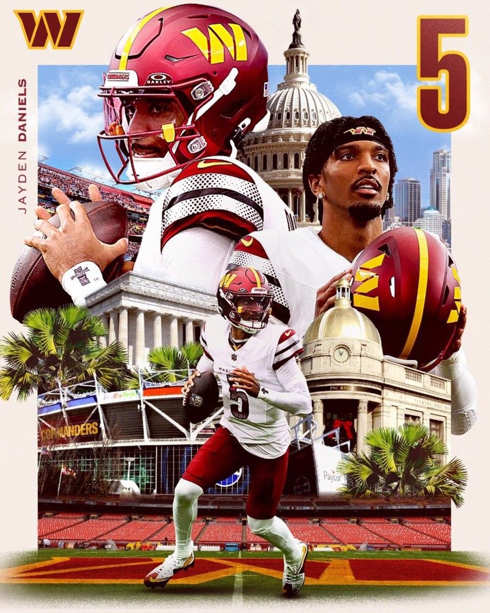 960x1200 Jayden Daniels 8x10 Photo Rookie Washington Commanders Redskins NFL MAN FAN CAVE