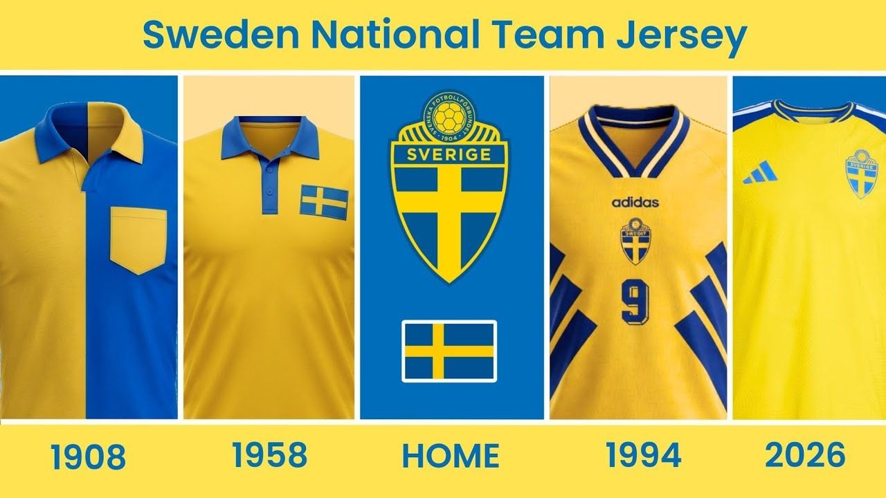 1280x720 The Evolution of Sweden National Football Team Home Jersey