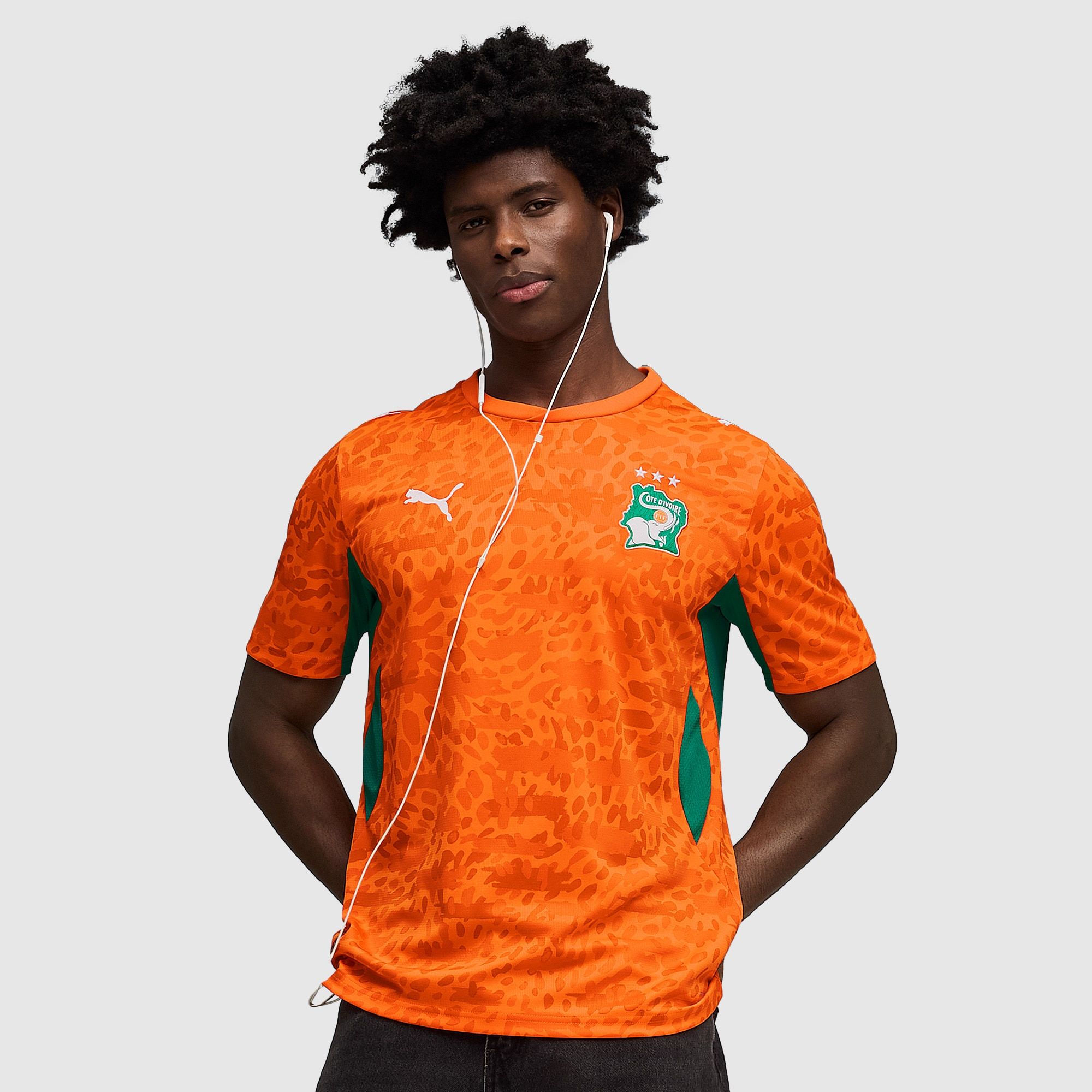 2000x2000 Puma Ivory Coast 2026 Home Shirt Orange Sport Green Replica. Pro:Direct Soccer