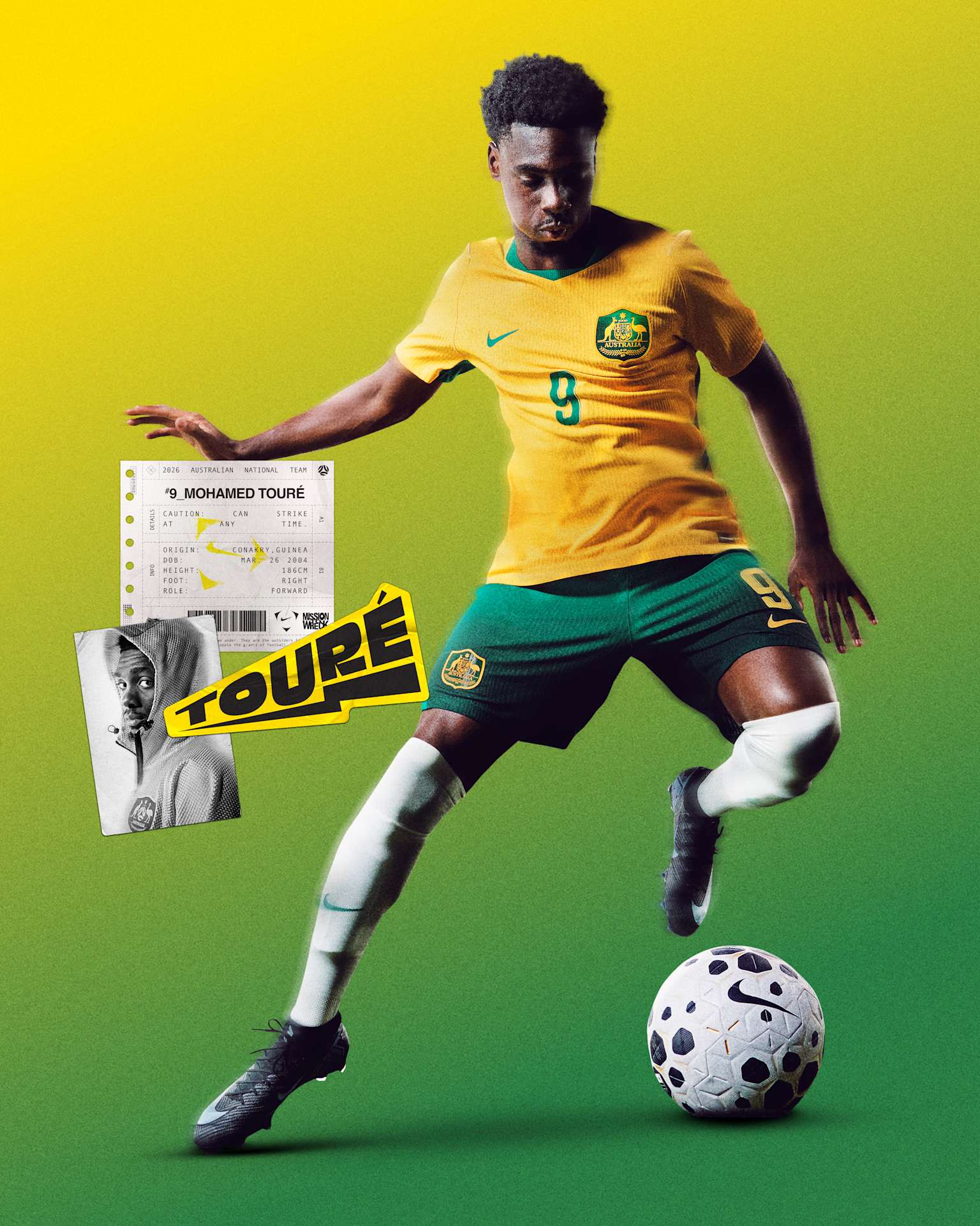 1536x1920 Australia 2026 Match Home Men's Nike Aero FIT Soccer Authentic Jersey.