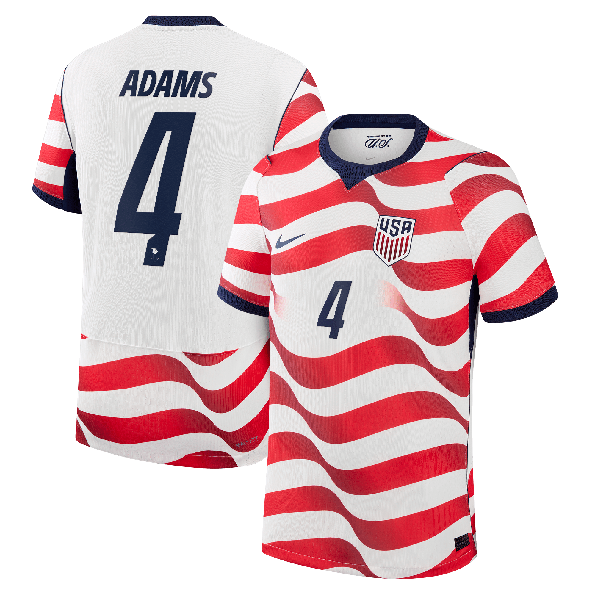 2000x2000 Men's Nike Tyler Adams White USMNT 2026 Home Match Authentic Jersey