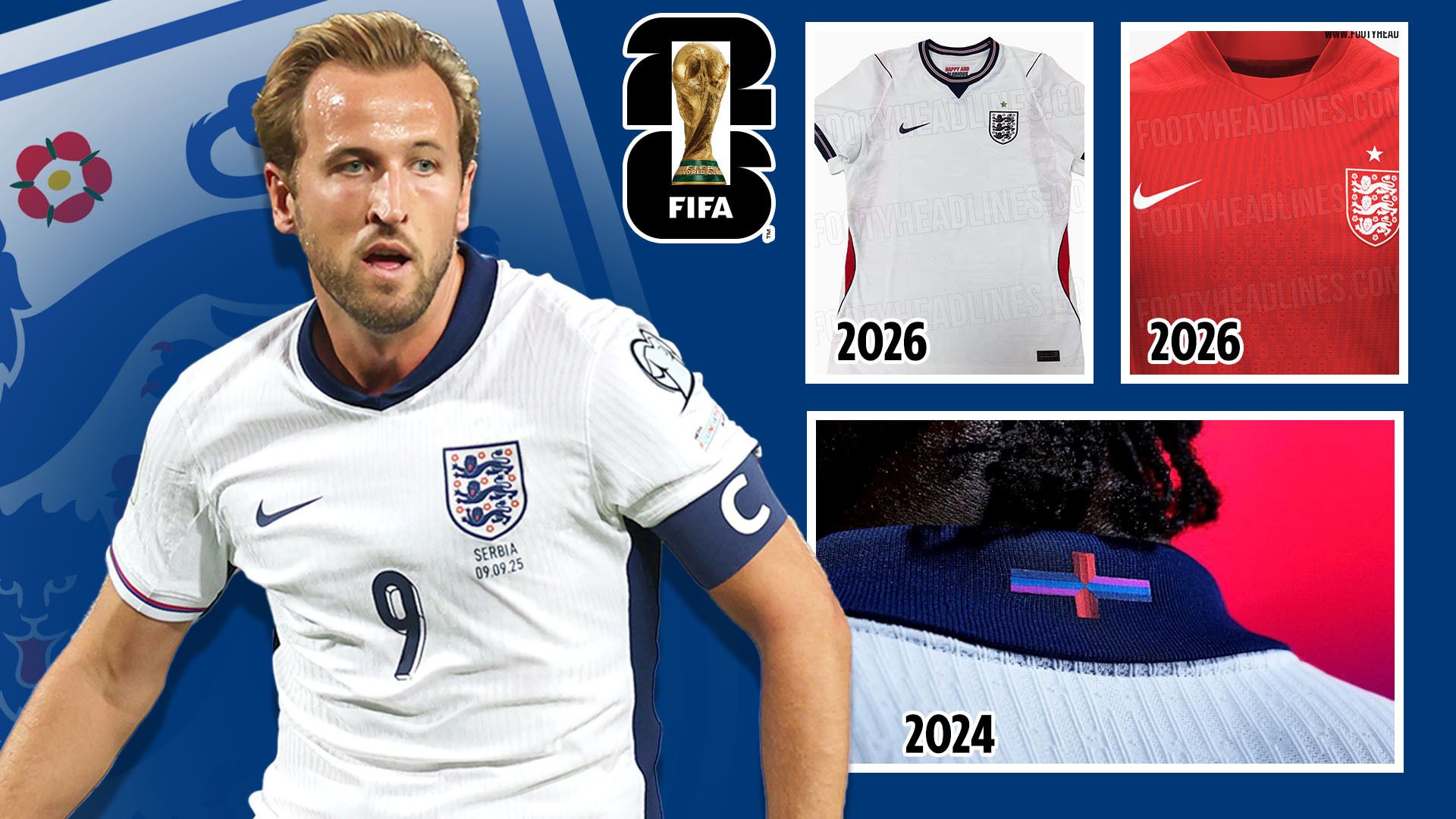 1920x1080 England's kit for World Cup 2026 LEAKED with FA chiefs choosing safe look after fan fury over woke design for Euro 2024