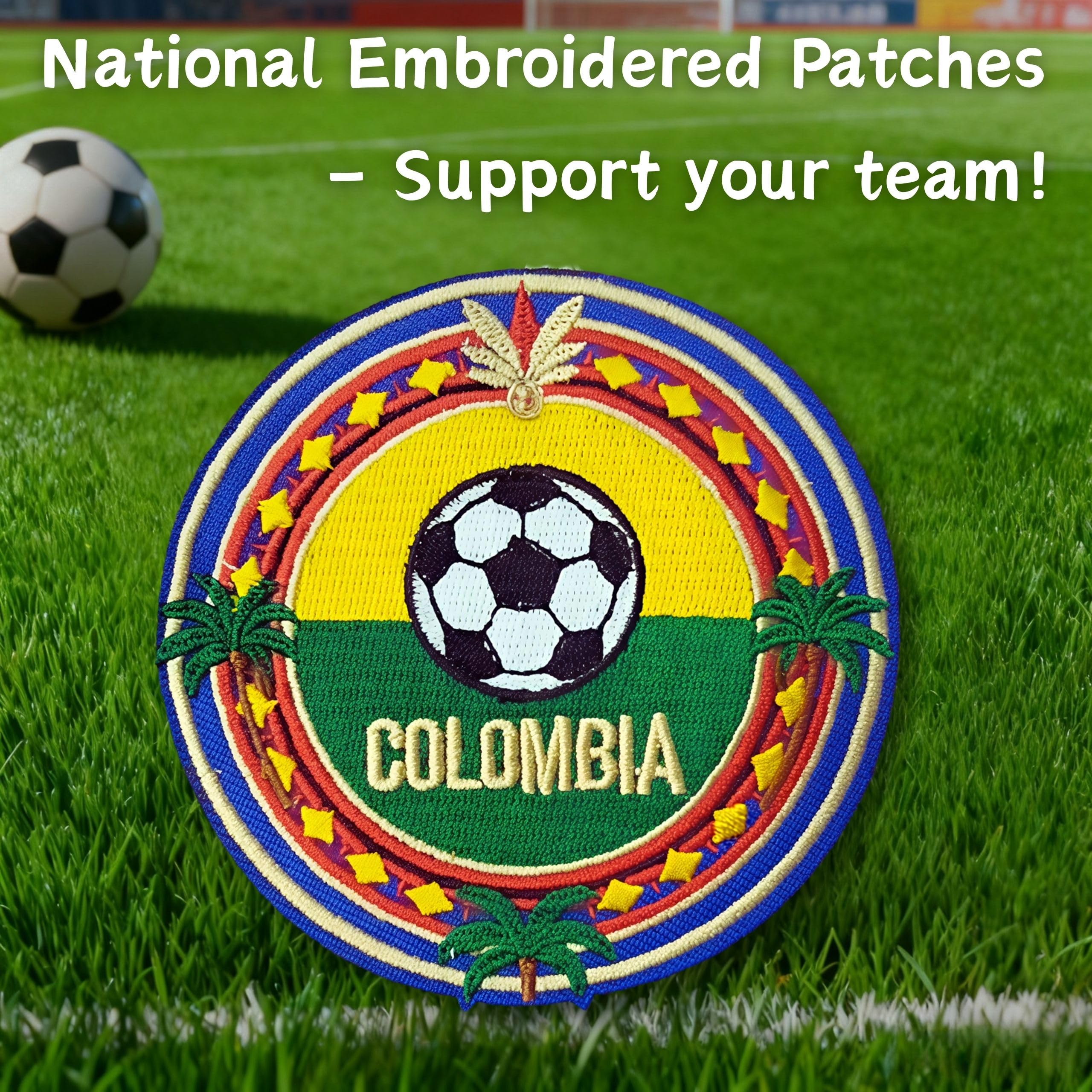 2560x2560 2PCS 2026 World Football Cup National Team Iron On Patch Applique Decorations Gifts Memorabilia (Colombia) : Amazon.sg: Sporting Goods