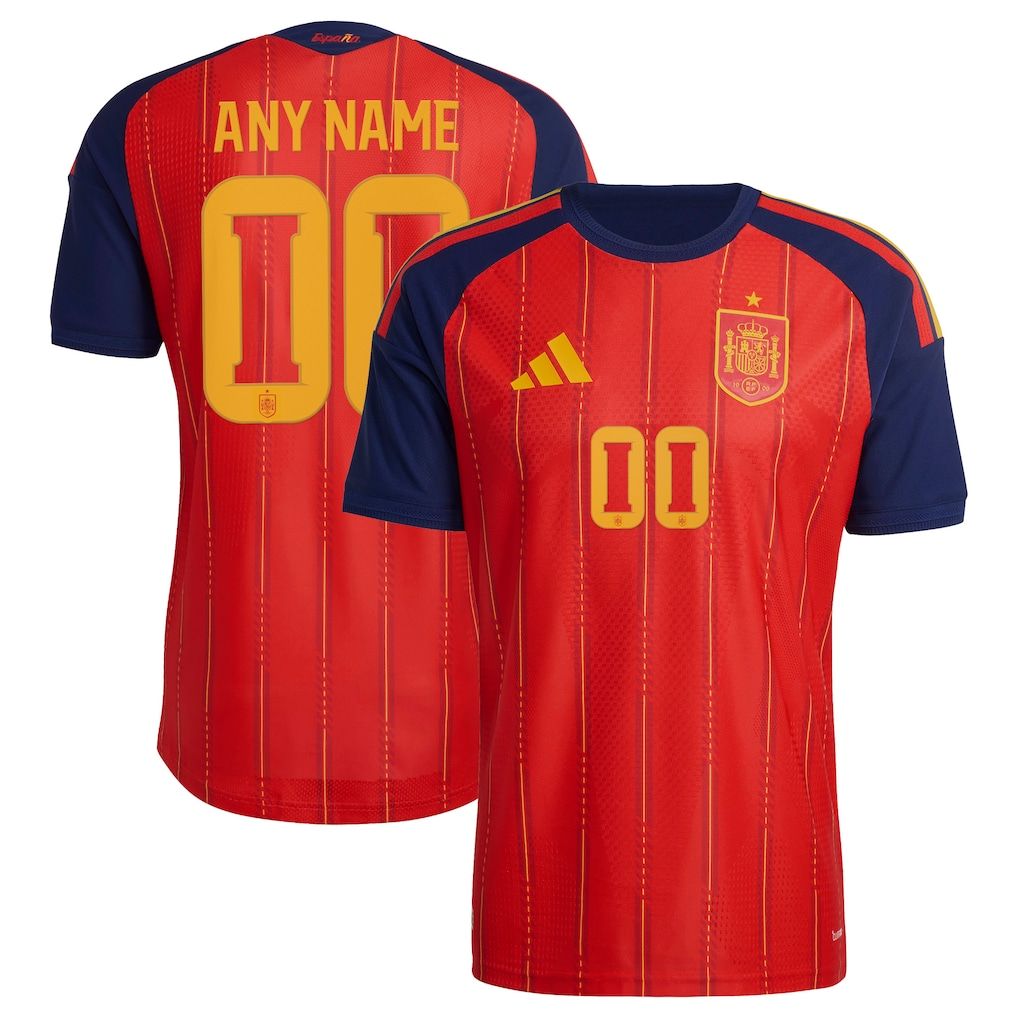 1018x1018 Men's adidas Red Spain National Team FIFA x World Cup 2026 Home On Field Authentic Custom Jersey