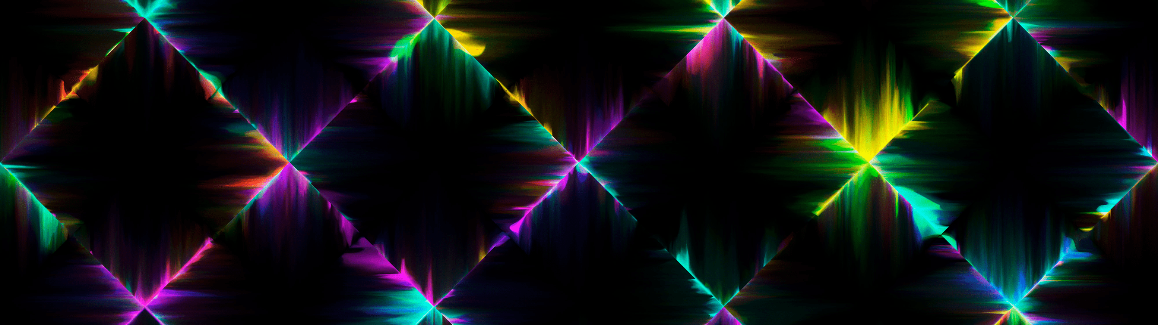 3840x1080 Neon Lights Wallpaper 4K, Colorful, Black background