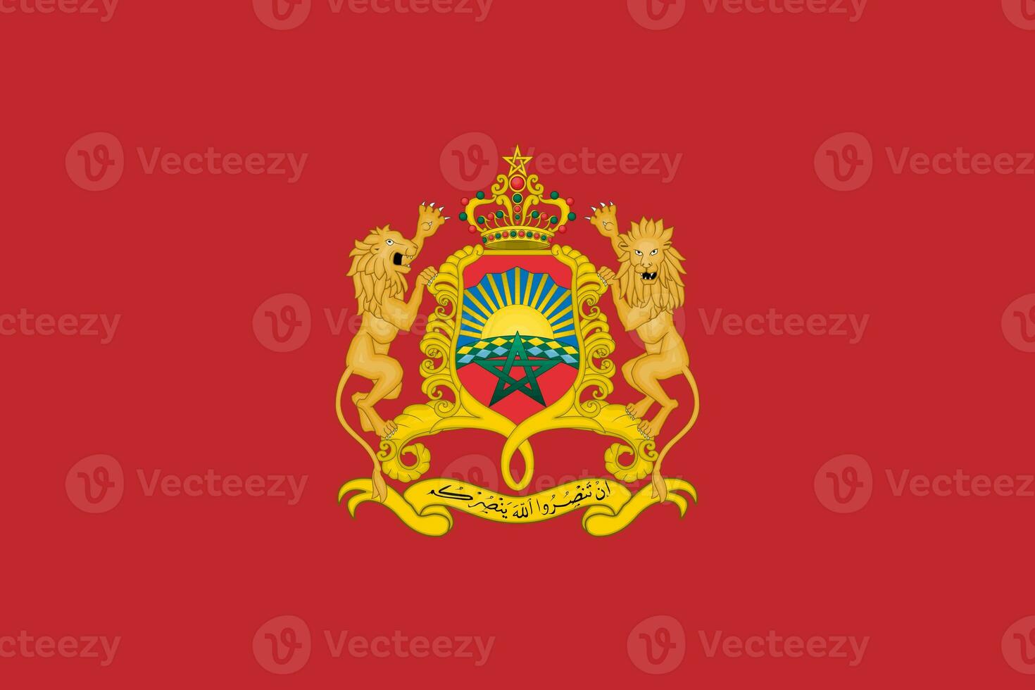 1470x980 Flag and coat of arms of Kingdom of Morocco on a textured background. Concept collage
