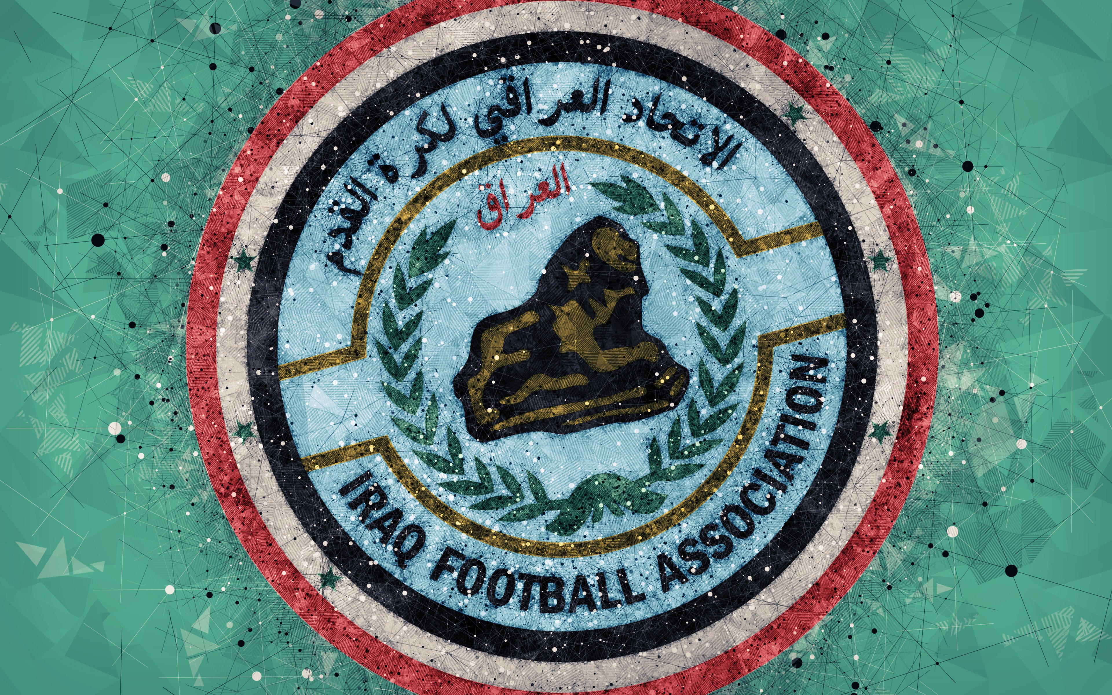 3840x2400 Phone wallpaper: Sports, Iraq National Football Team, Emblem, Iraq, Logo, Soccer 451784