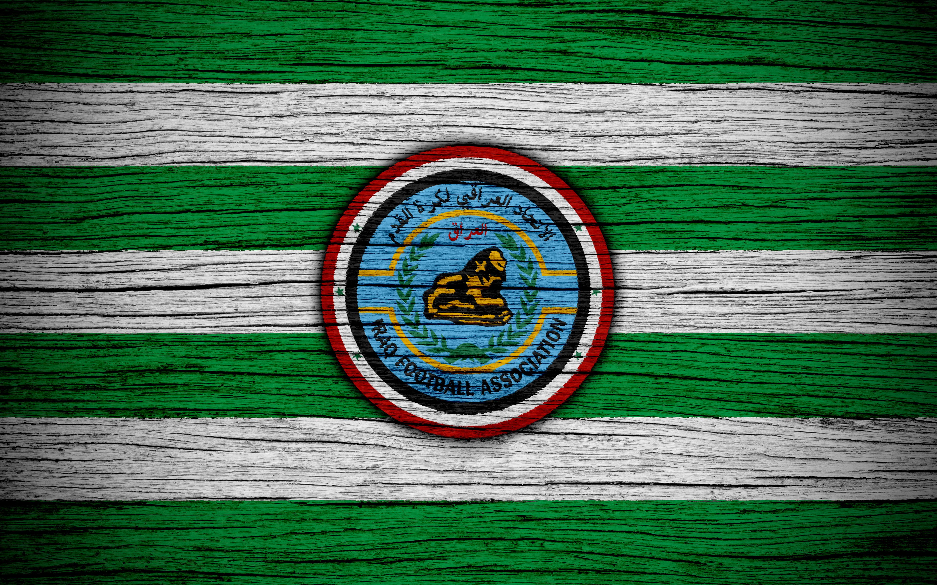 3840x2400 Phone wallpaper: Sports, Iraq National Football Team, Emblem, Iraq, Logo, Soccer 451784
