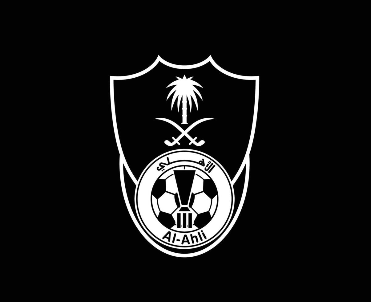 1205x980 Al Ahli Club Logo Symbol White Saudi Arabia Football Abstract Design Vector Illustration With Black Background