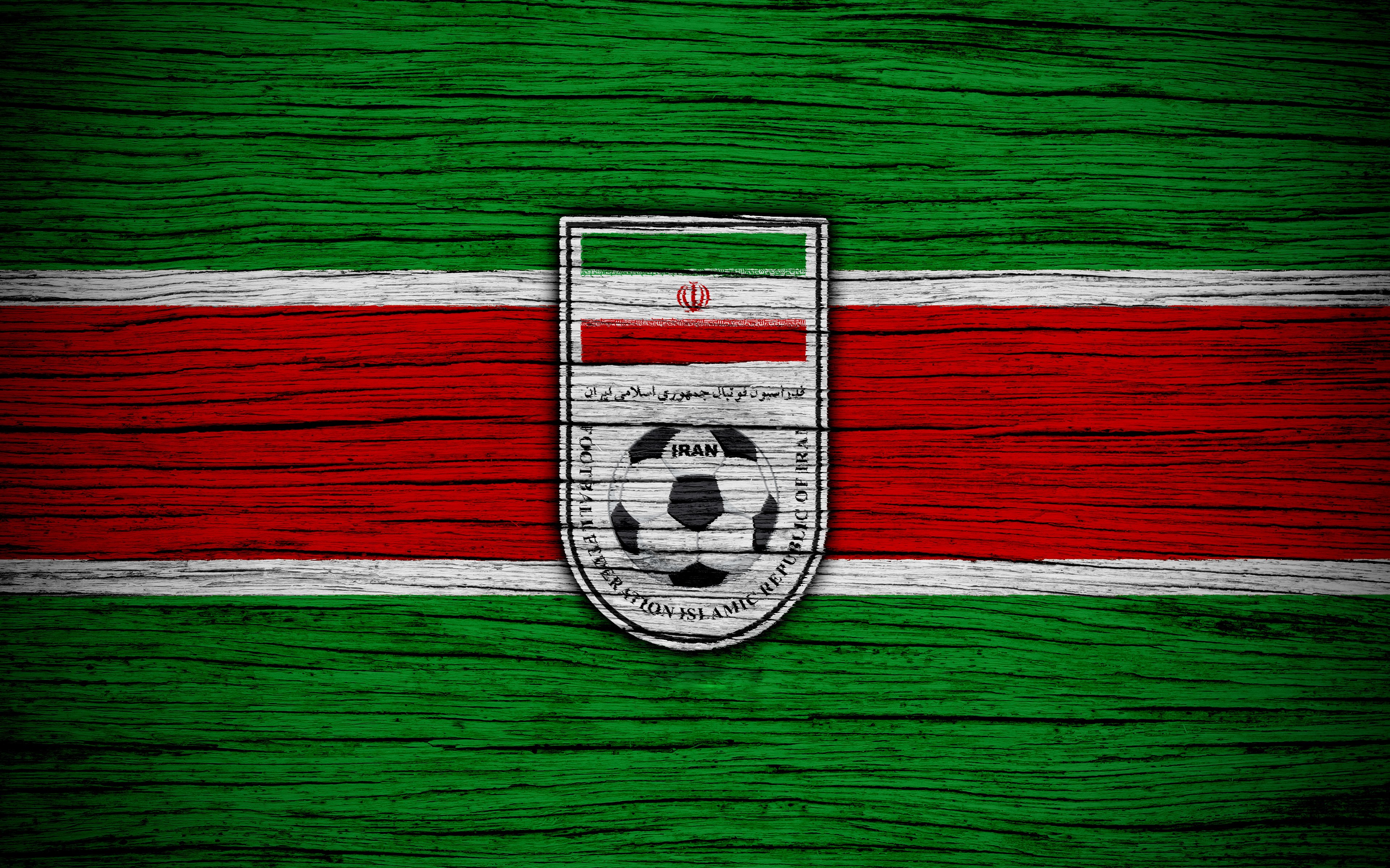 3840x2400 Desktop wallpaper: Sports, Iran National Football Team, Emblem, Iran, Logo, Soccer 4K free download for PC. 1531414