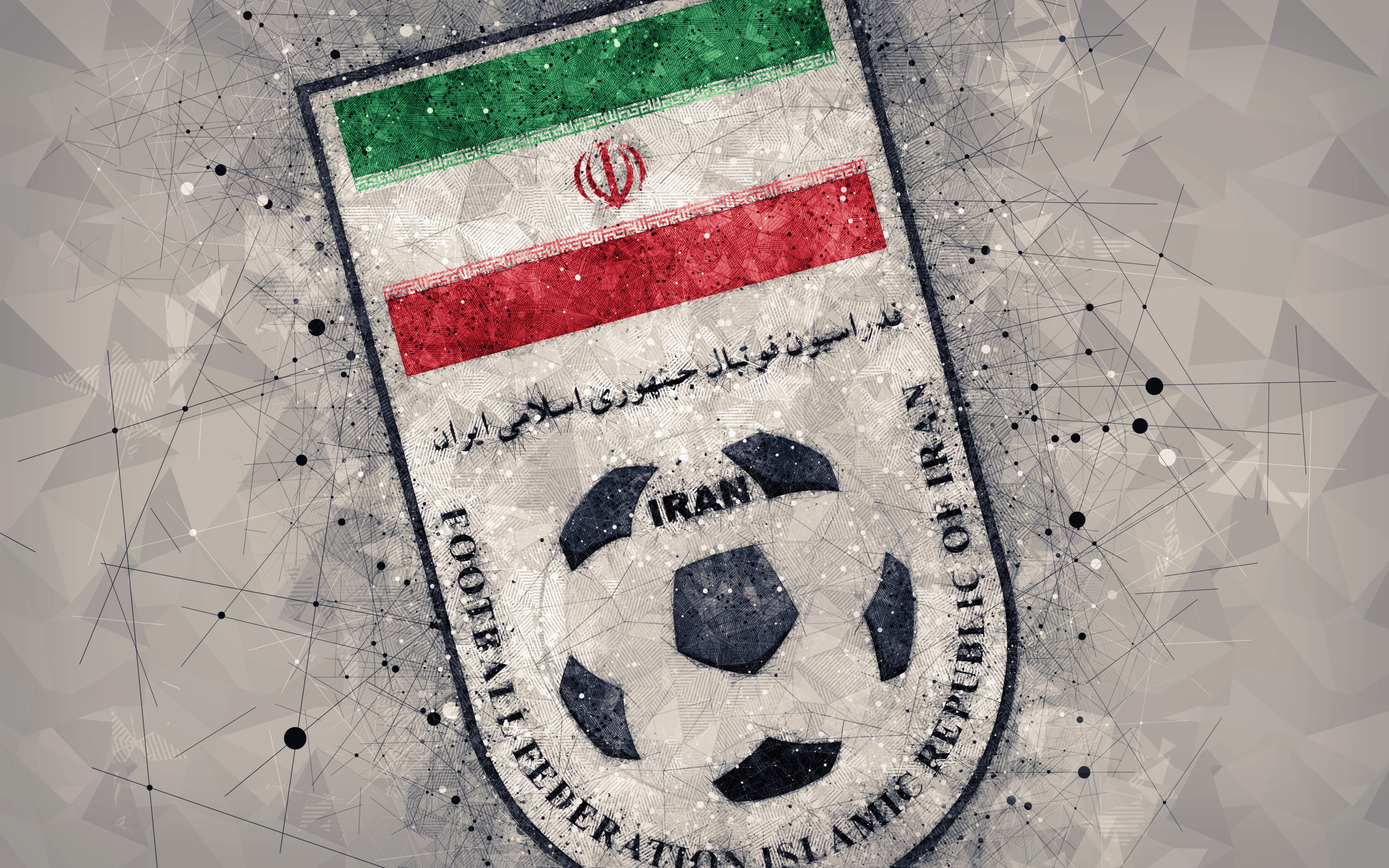 3840x2400 Phone wallpaper: Iran, Sports, Iran National Football Team, Emblem, Logo, Soccer 451667
