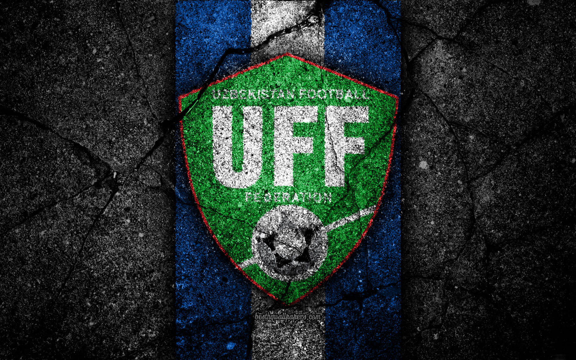 1920x1200 Download Uzbekistan Football Federation Concrete Logo Wallpaper
