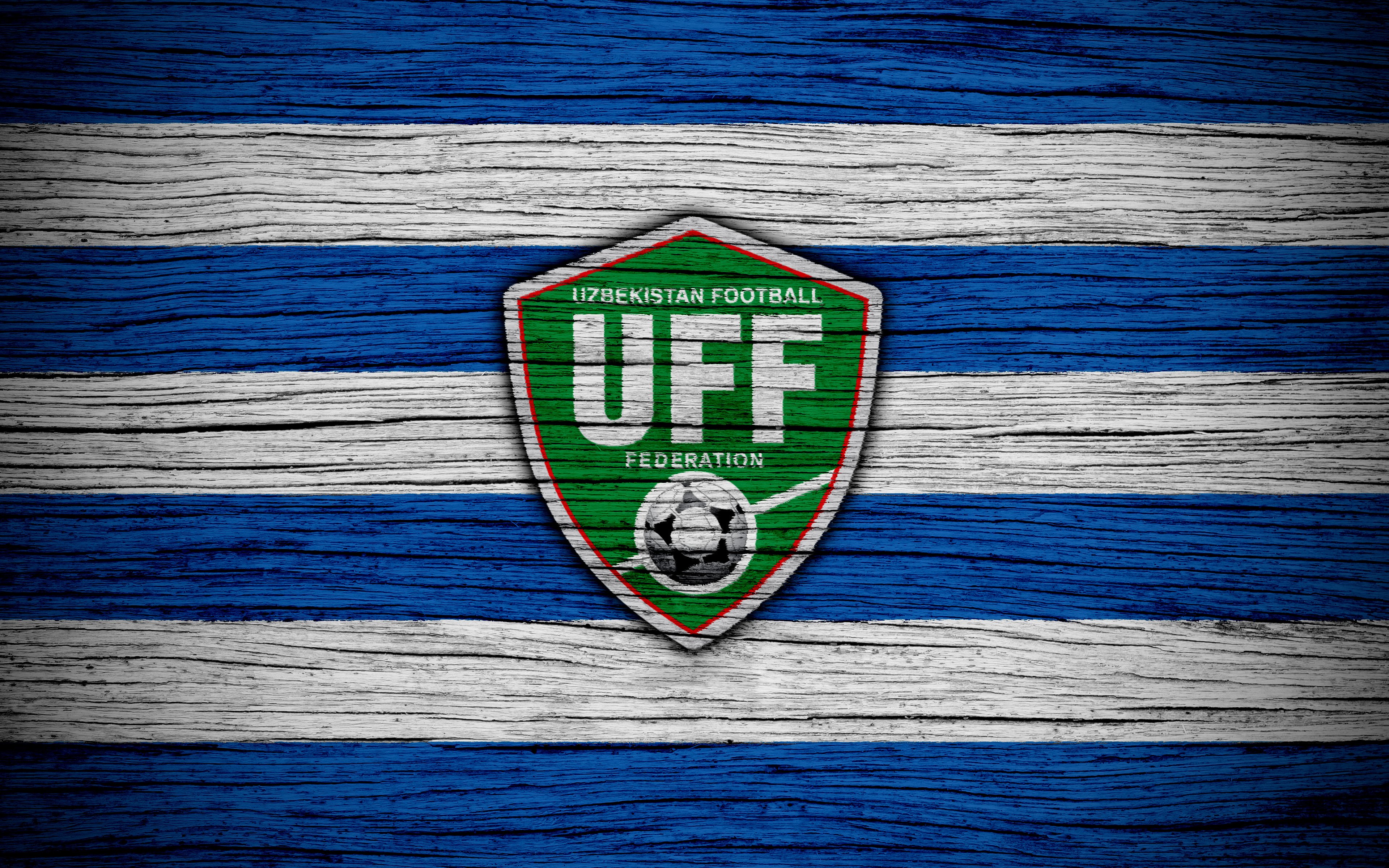 3840x2400 Desktop wallpaper: Sports, Uzbekistan National Football Team, Emblem, Logo, Soccer, Uzbekistan 4K free download for PC. 1531417