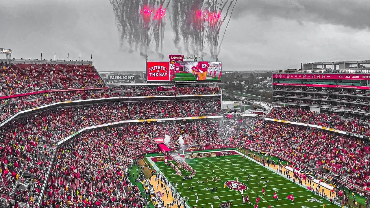 1280x720 Levi’s Stadium Intro and Starting Lineupers vs Seahawks NFC Wild Card Game. January 2023