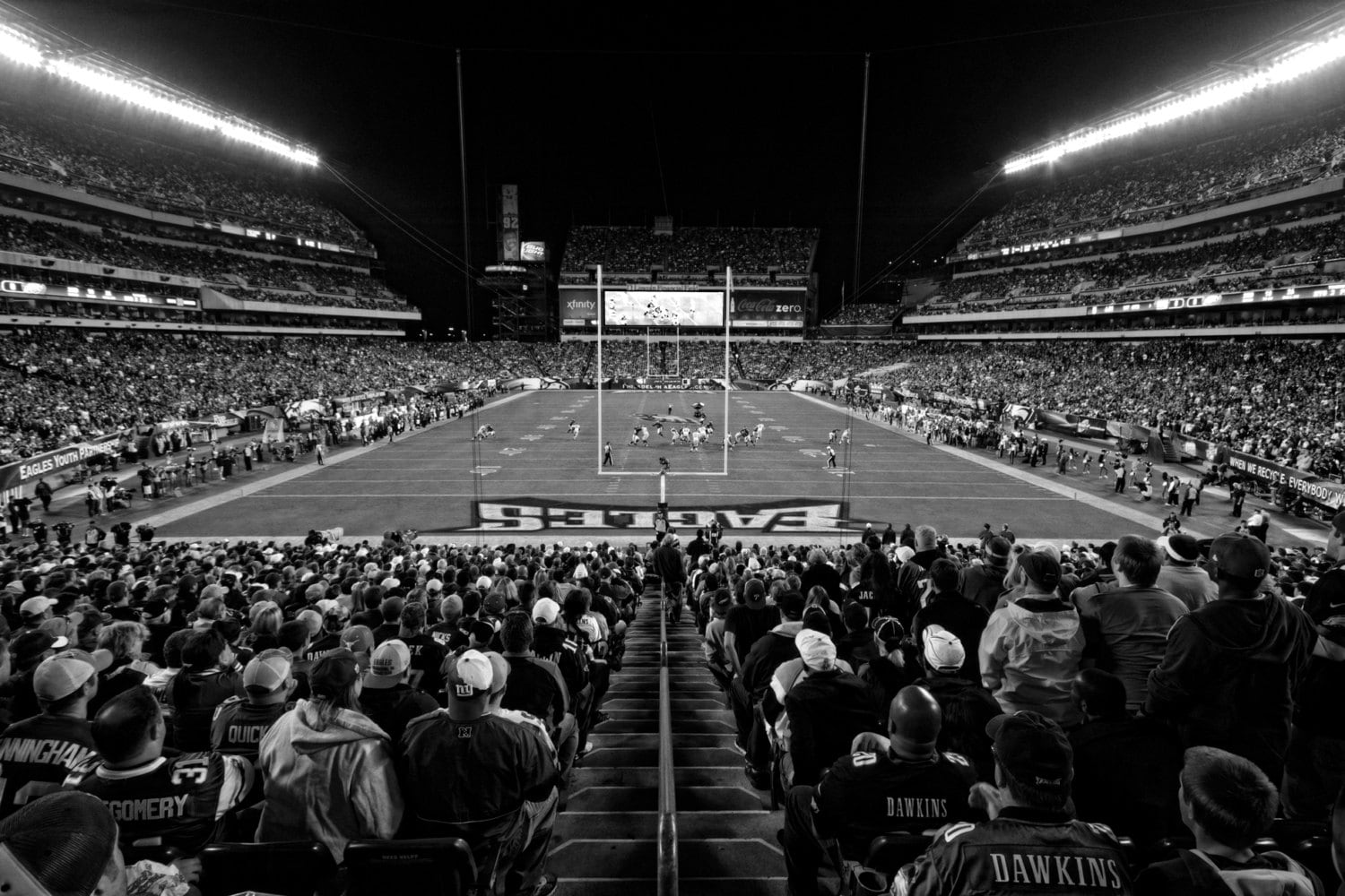 1500x1000 Philadelphia Eagles Photograph Lincoln Financial Field Black and White Photography NFL Football Sports Stadium Print Eagles Fan Gift