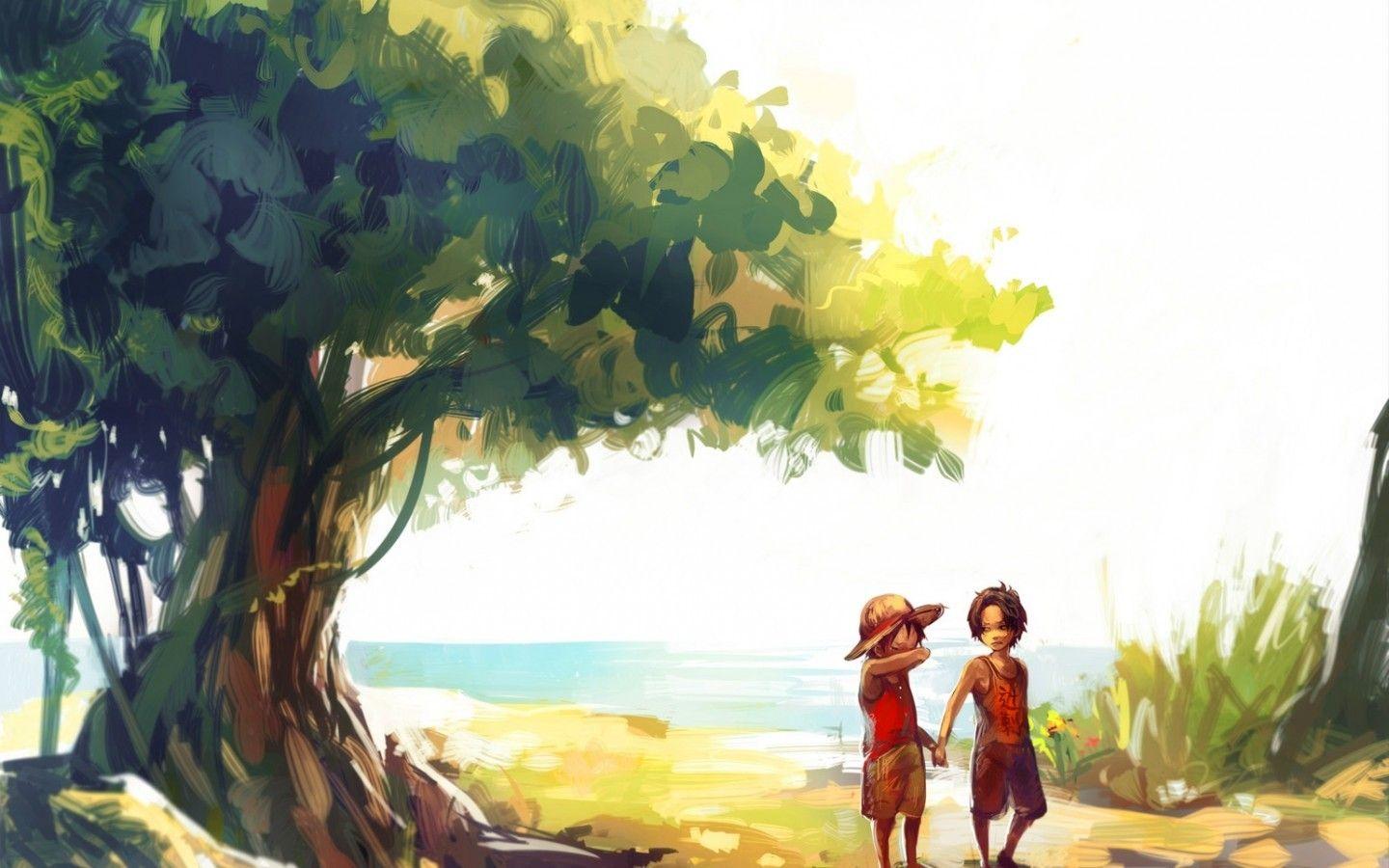 1440x900 One Piece, Monkey D Piece Wallpaper Ace Luffy E Sabo