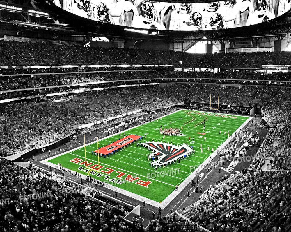 1000x800 ATLANTA FALCONS Mercedes Benz Stadium Spotlight Photo 8x10 11x14 11x17 16x20