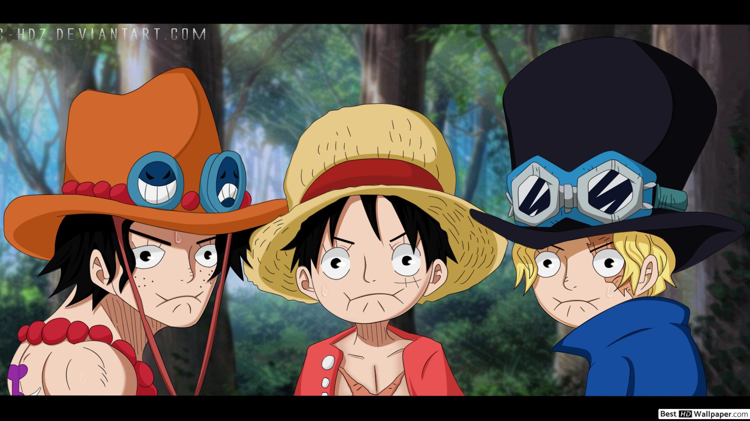 2400x1350 One Piece, Sabo and Luffy, Brothers HD wallpaper download
