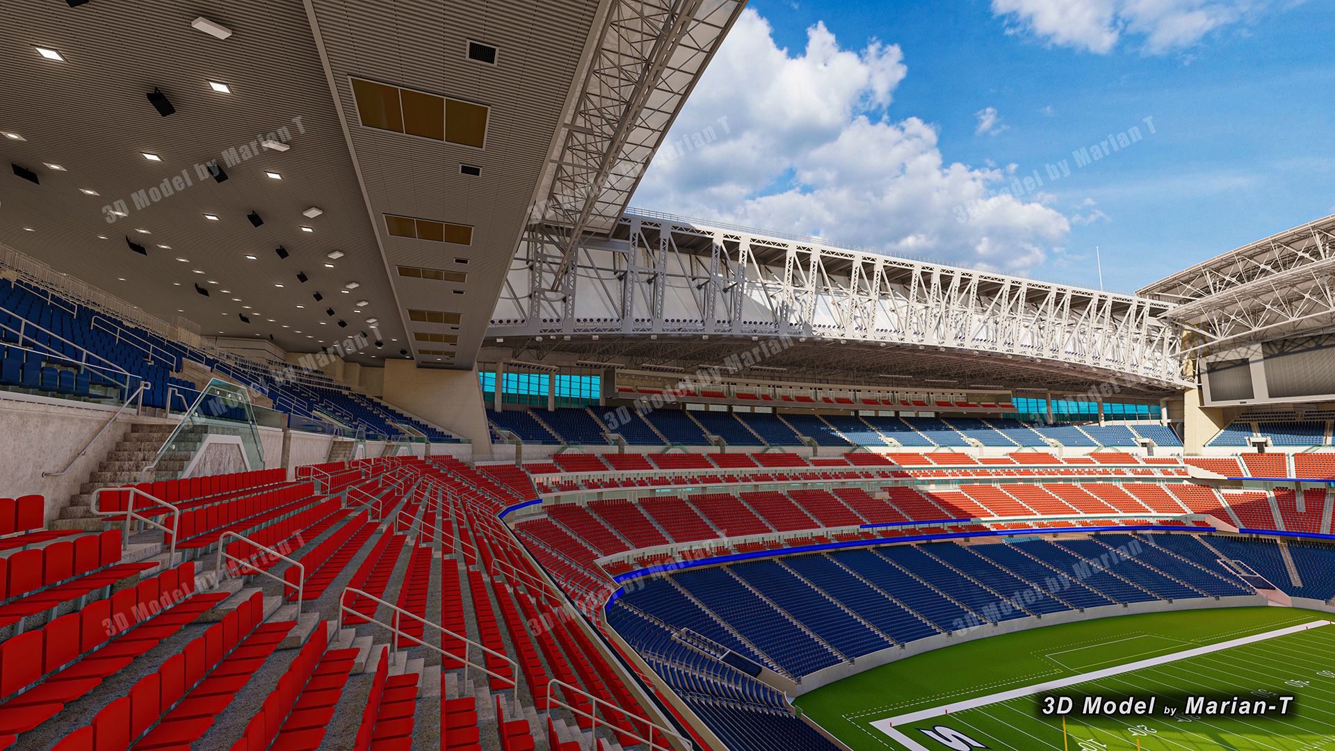 1920x1080 3D Model NRG Stadium Texas USA VR / AR / Low Poly