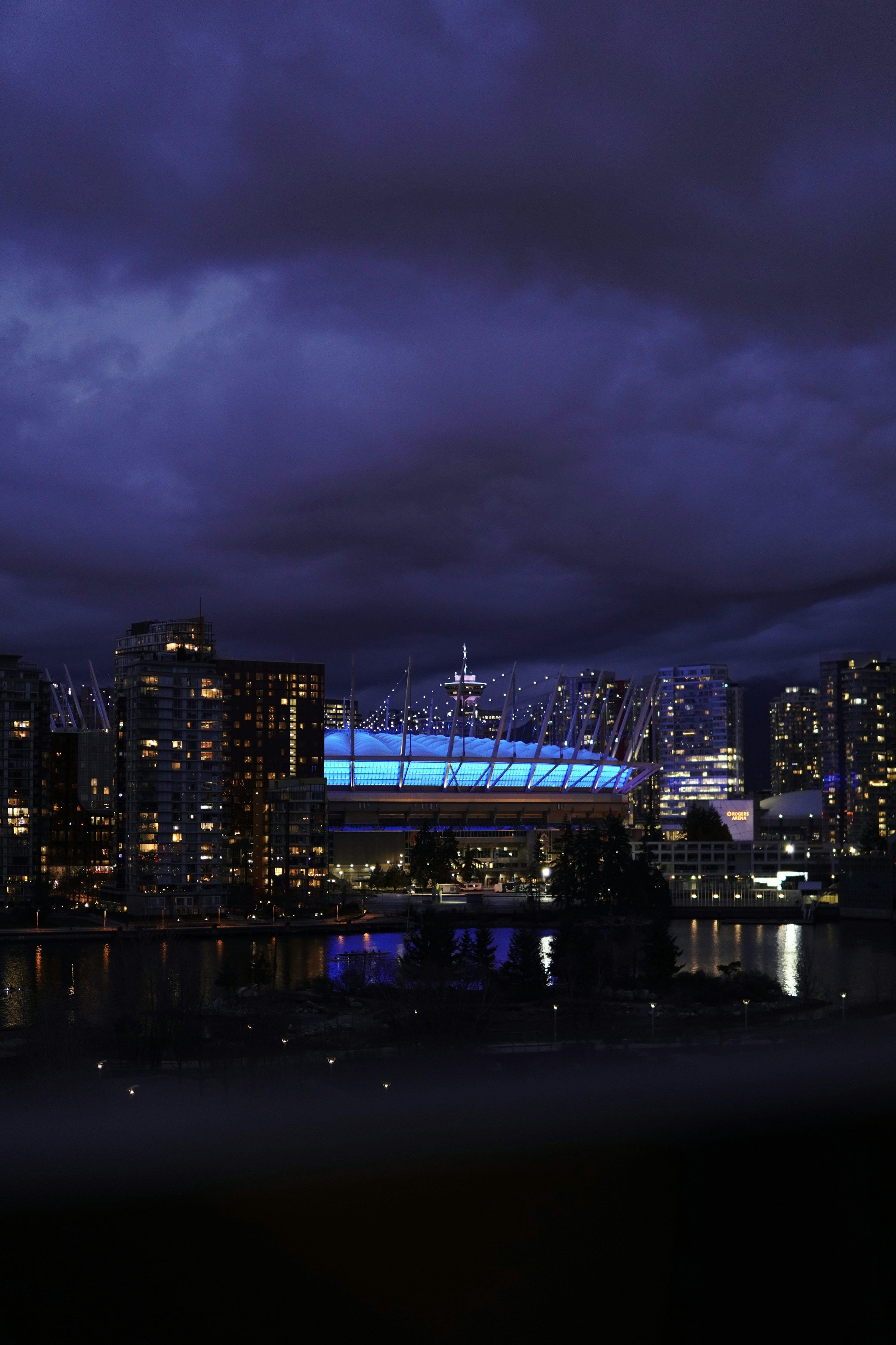 3000x4501 A view of a city skyline at night photo