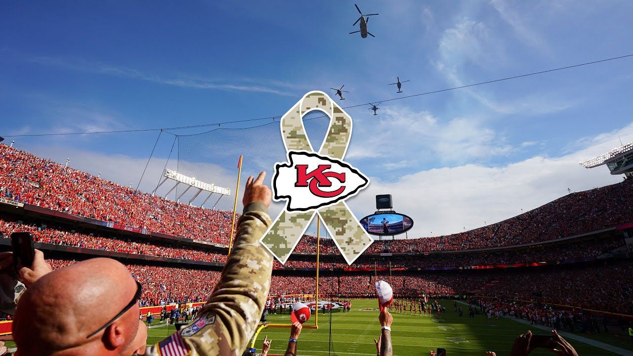 1280x720 A Flyover at GEHA Field at Arrowhead Hits Different. Salute to Service 2023. Kansas City Chiefs