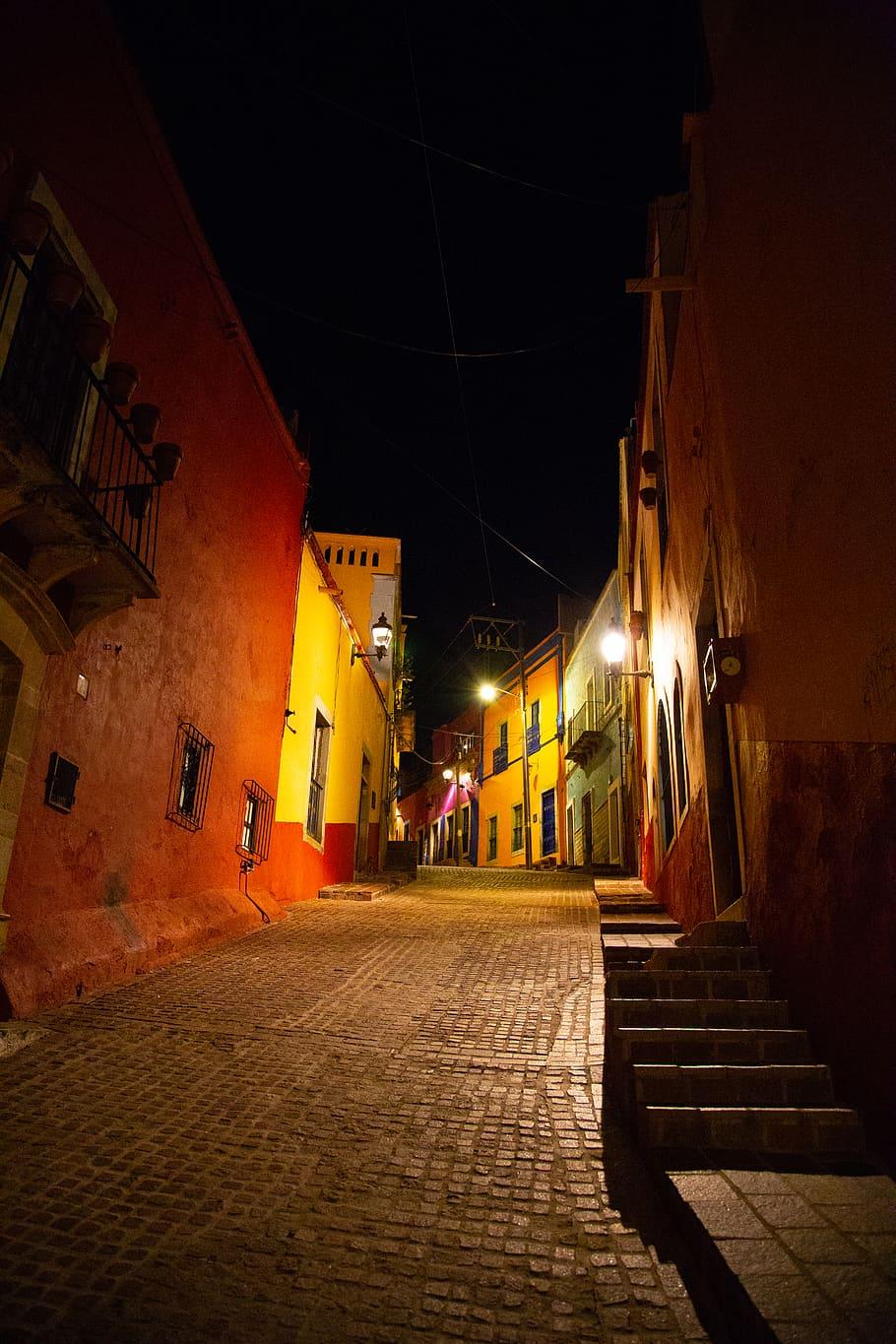 910x1365 HD wallpaper: guanajuato, mexico, callejon, colors, lights