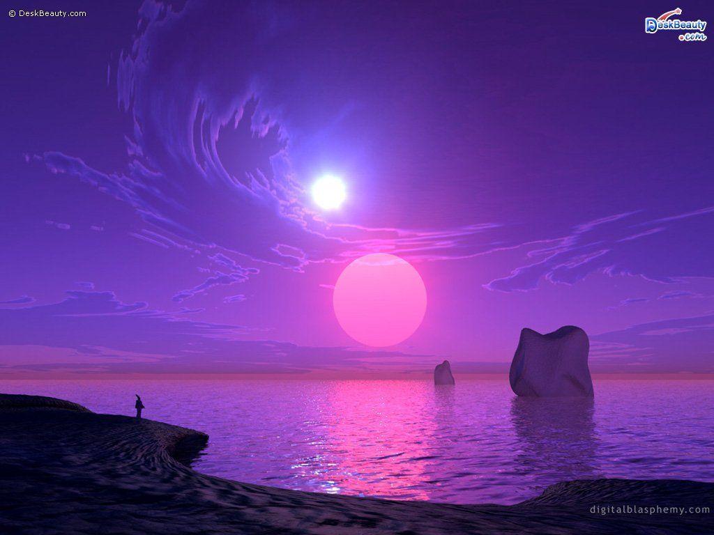 1024x768 Sea Wallpaper 32394 HD Wallpaper. pictwalls. Purple sunset