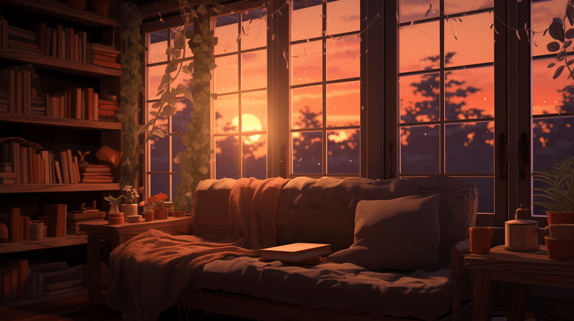 1920x1076 Cozy Lofi Sunset