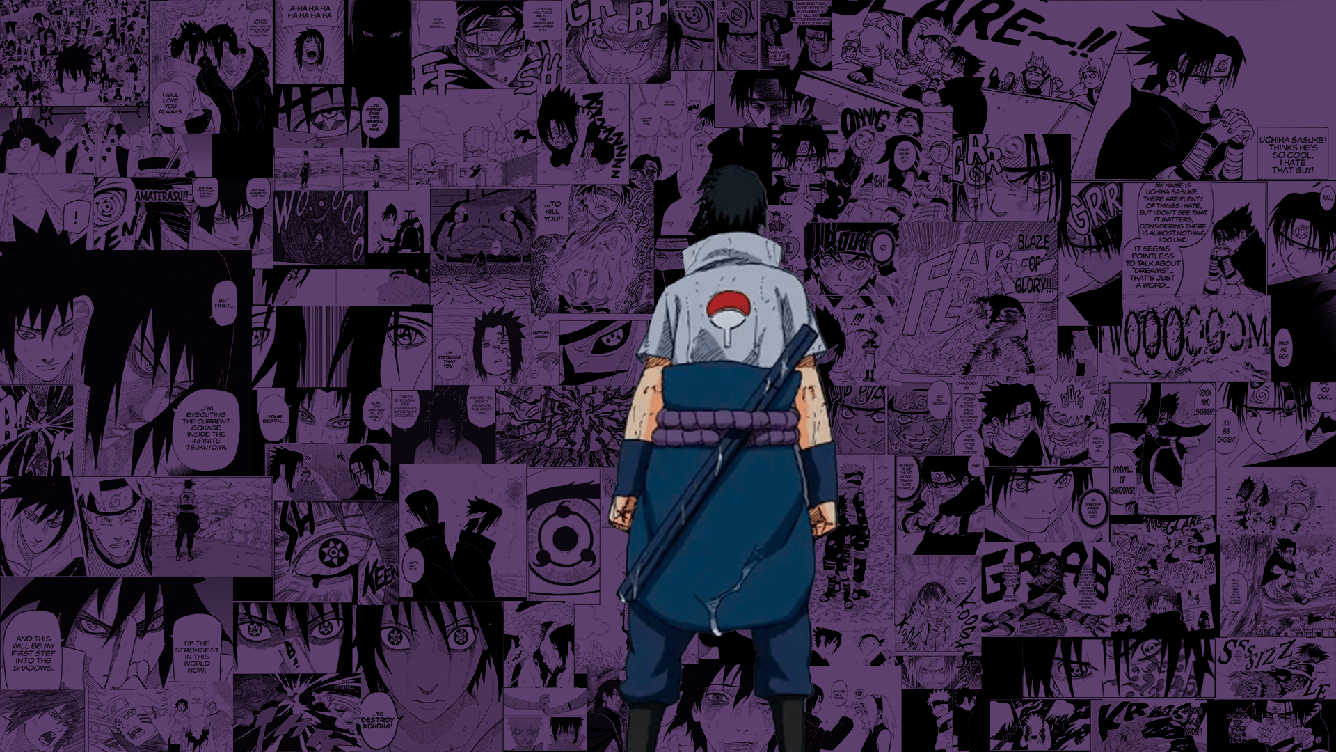 1920x1080 I made manga pages based Wallpaper for Naruto and Sasuke